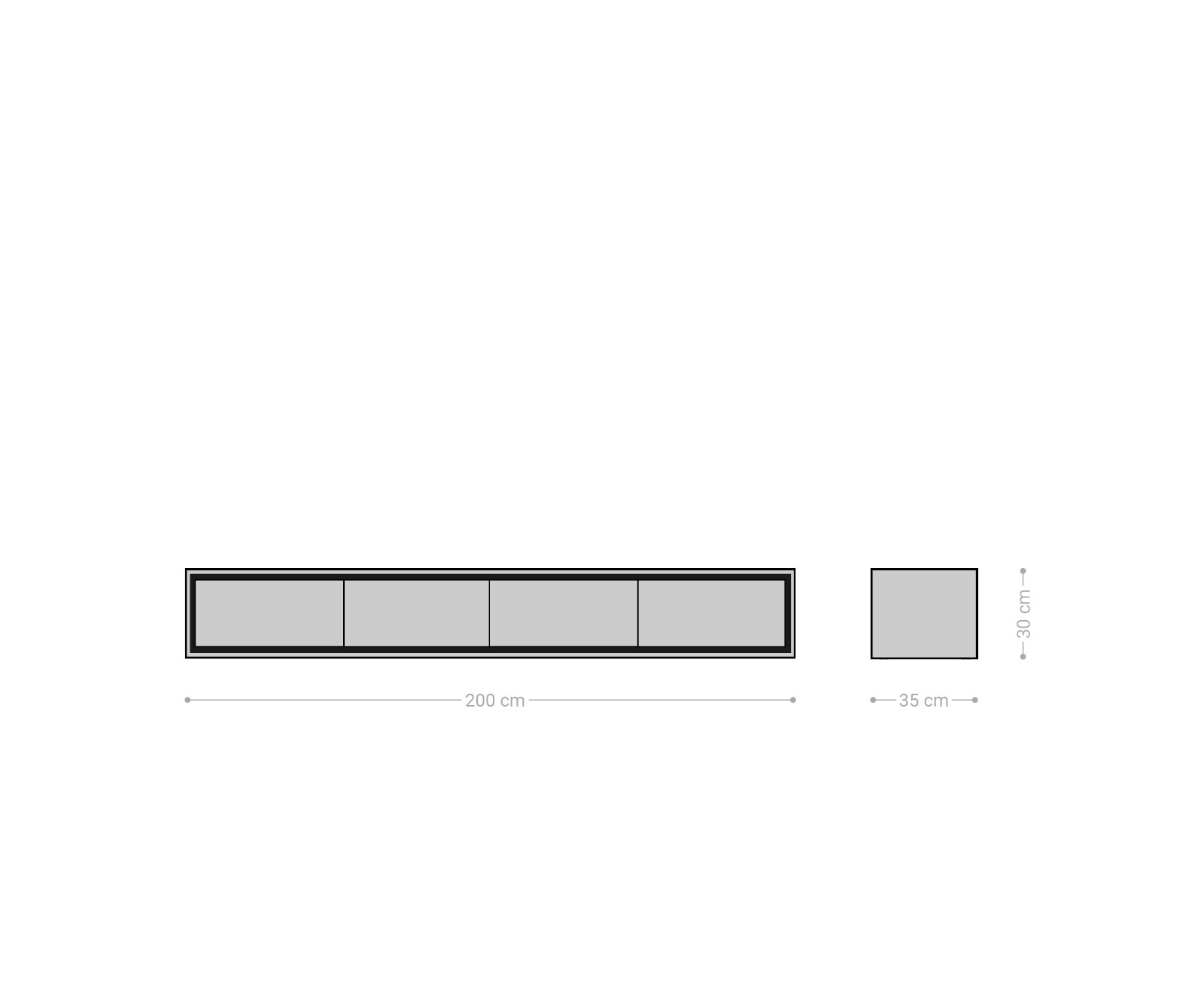 Meuble-TV Stonegrace 200 cm acacia nature 4 portes placage pierre flottant 6
