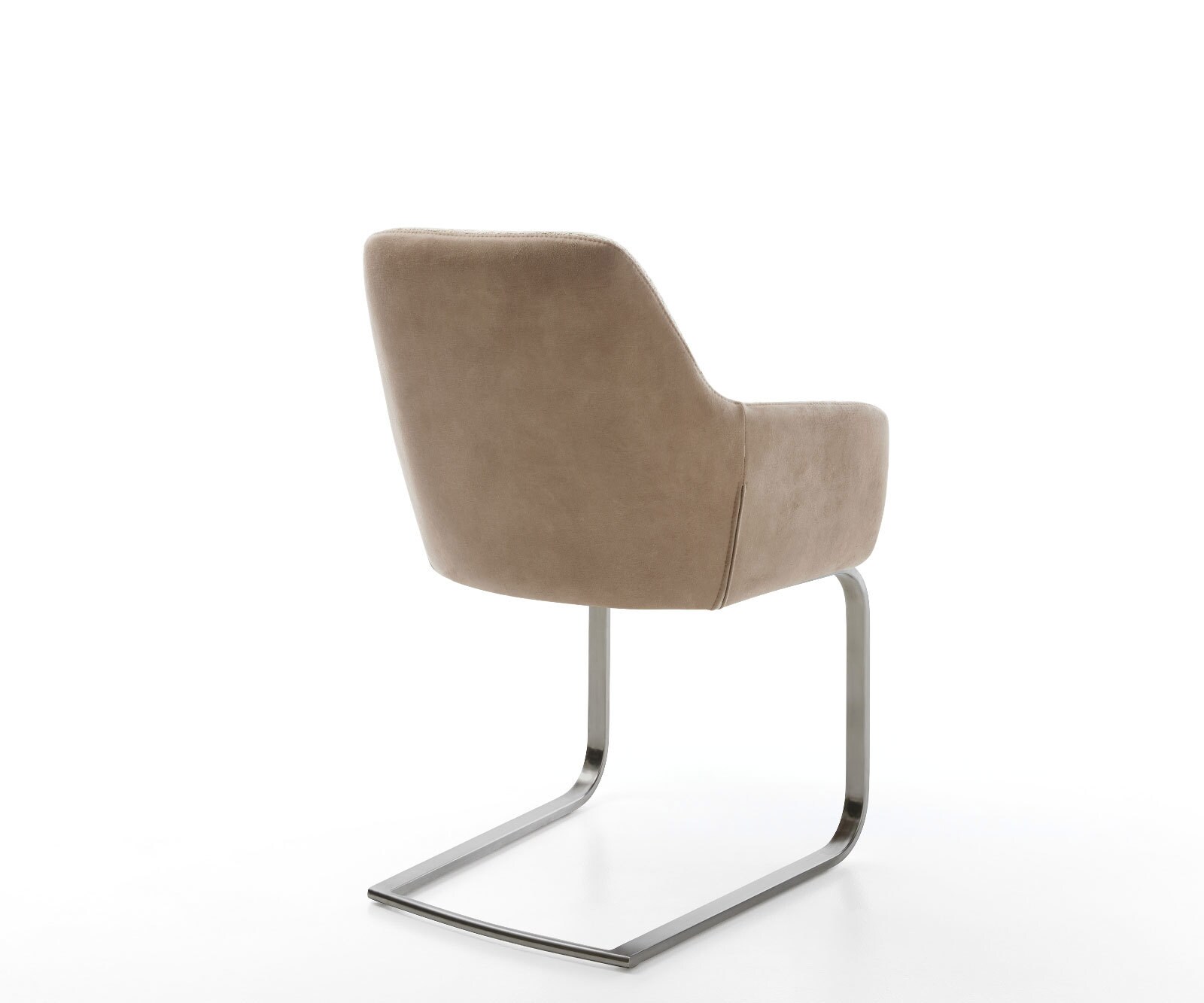Cantilever Pejo-Flex tissu mixte couleur boue pied cantilever plat acier inoxydable brossé ressorts ensachés 4