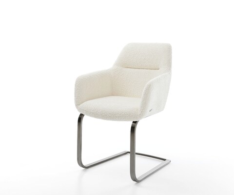 Cantilever Pejo-Flex bouclé blanc pied cantilever plat grafiete ressorts ensachés