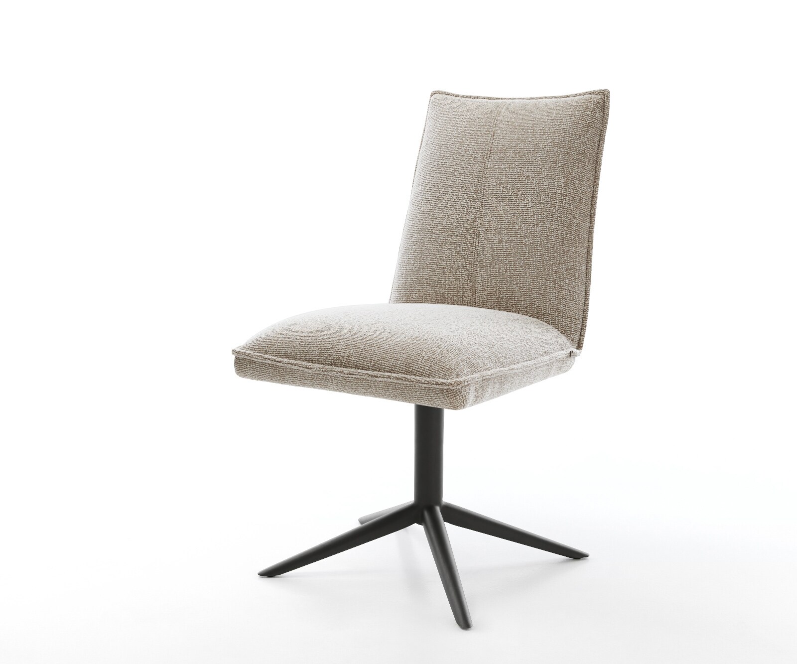 Chaise-pivotante Lelio-Flex tissu tissé doux beige pied de chaise 4 branches noir pivotement sur 360° fonction bascule resorts ensachés 1