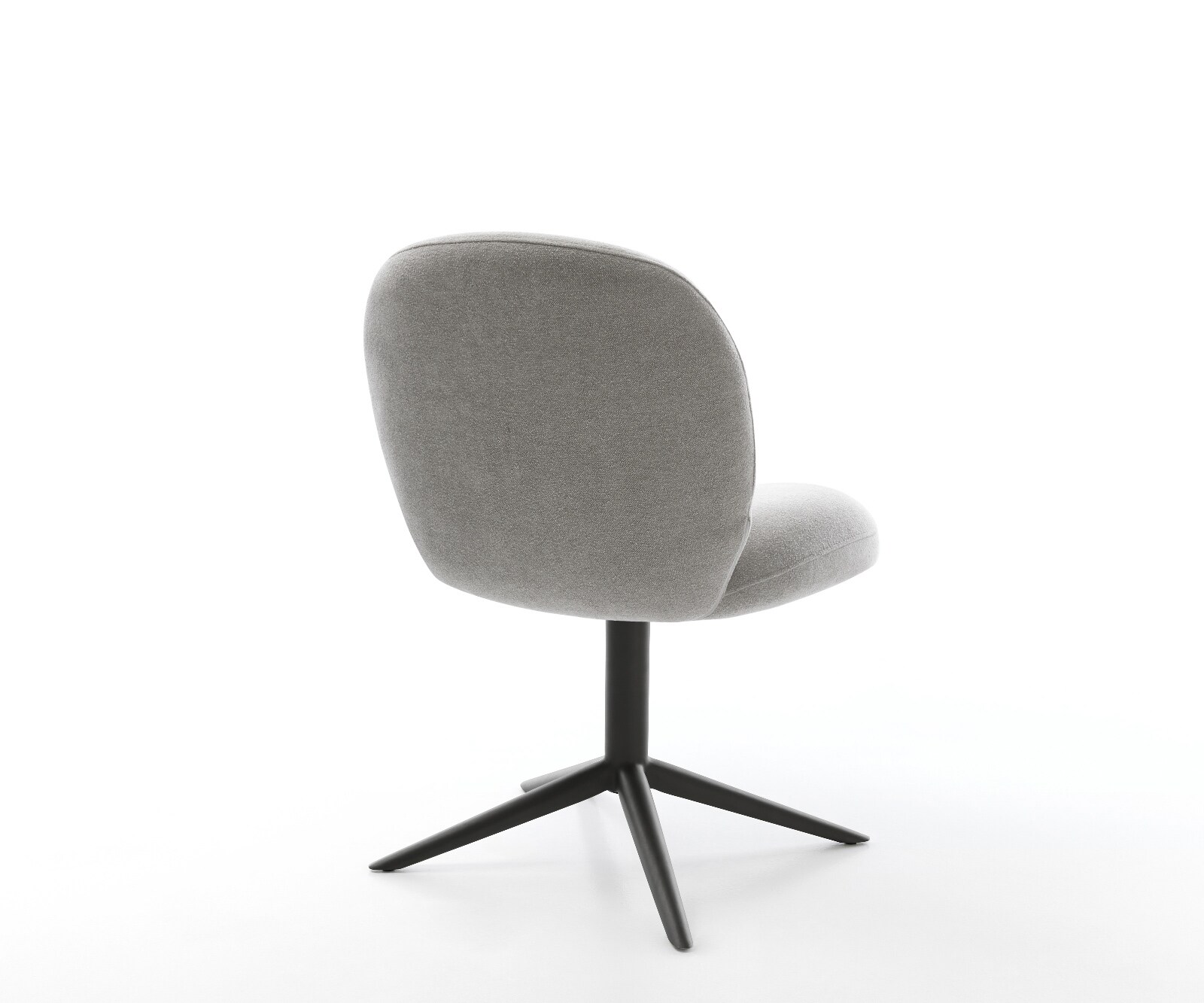 Chaise-pivotante Nube-Flex tissu structuré doux gris pied de chaise 4 branches noir pivotement sur 360° fonction bascule resorts ensachés 5