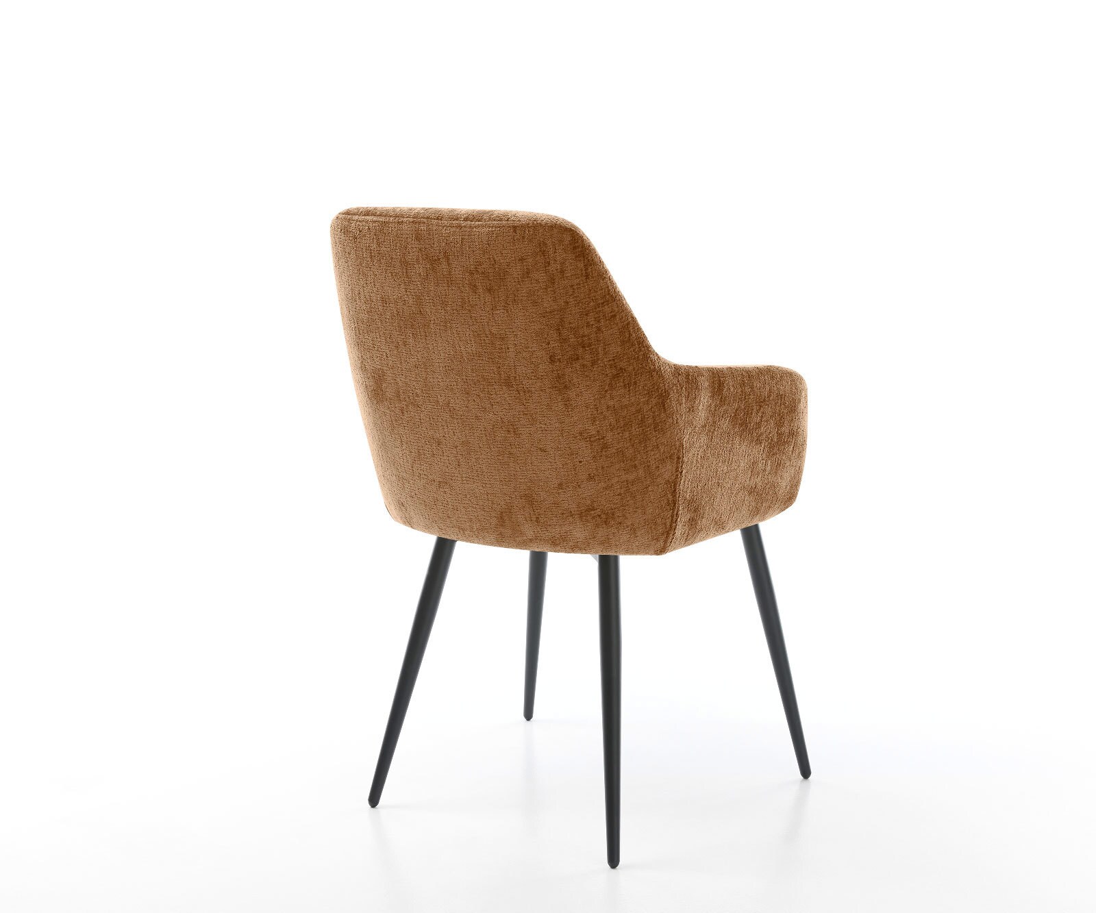 Chaise-de-salle-à-manger Pejo-Flex chenille rouille 4 pieds coniques noir ressorts ensachés 4