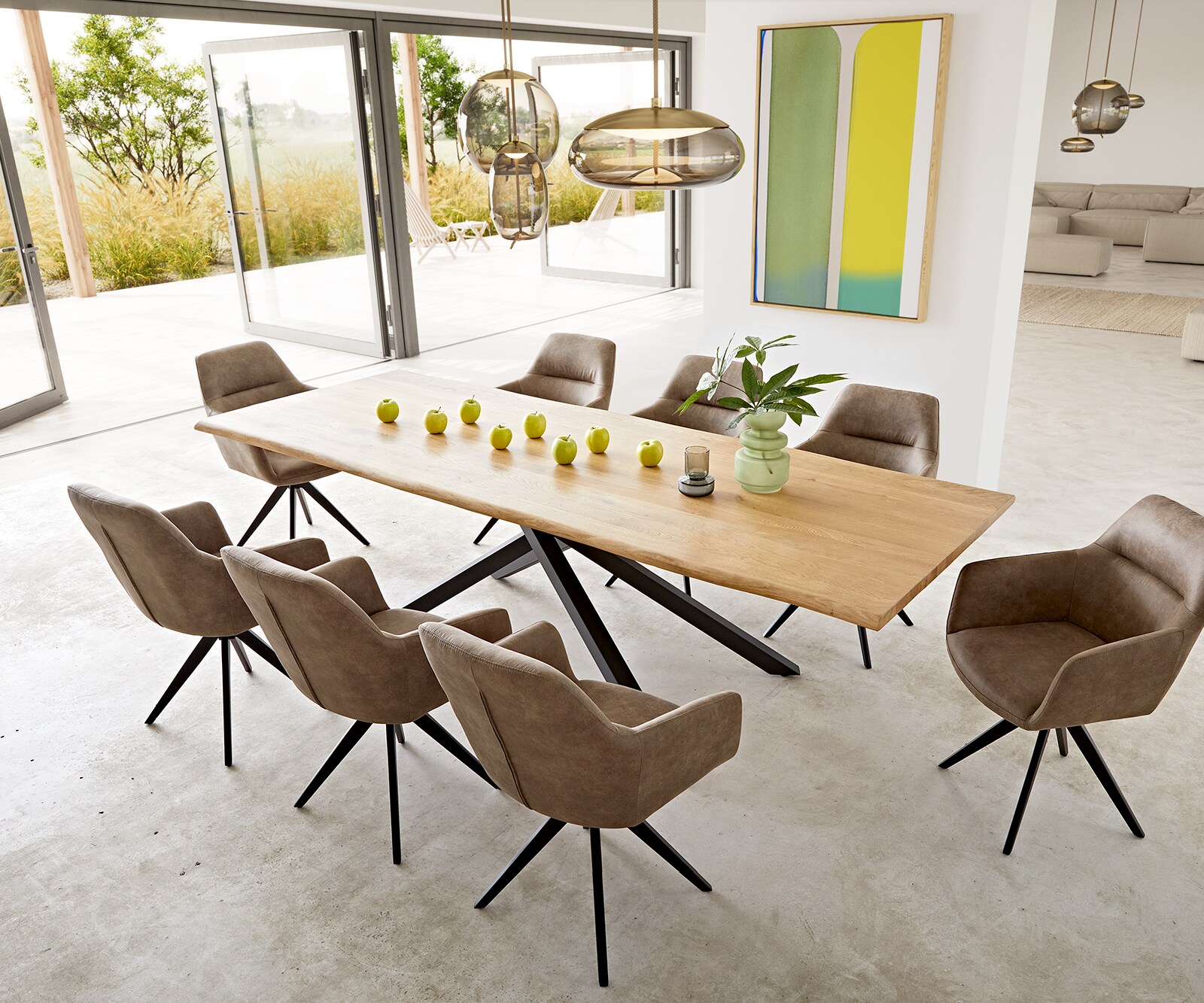 Table à manger Edge 260x100x2,5-3 chêne nature cadre croisé rectangle noir Live-Edge 5 Table à manger Edge 260x100x2,5-3 chêne nature cadre croisé rectangle noir Live-Edge 5