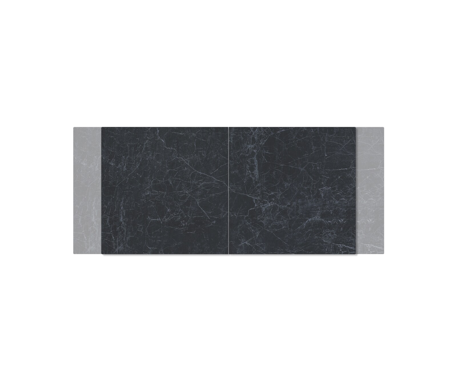 Table-à-manger Edge 180-220x90cm Laminam® céramique gris pieds milieu acier plat argent 3