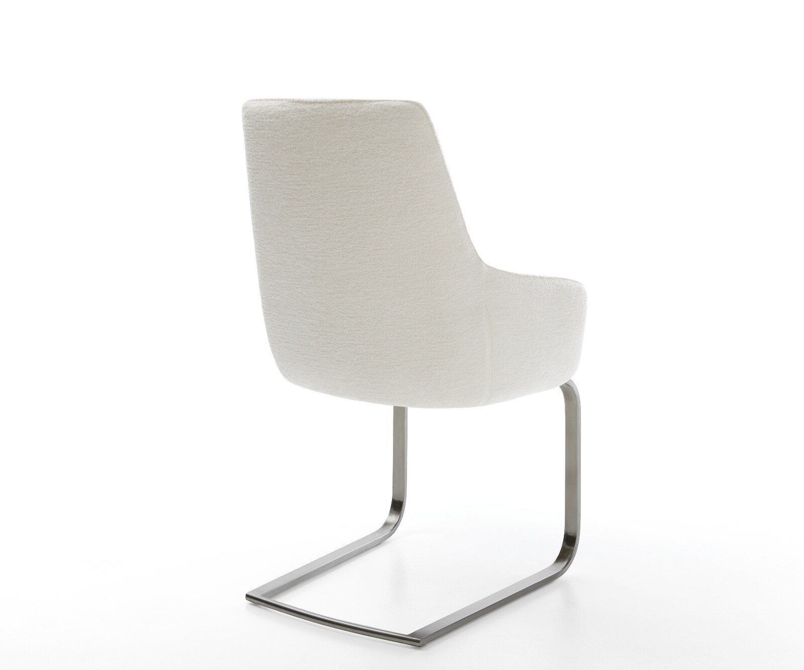 Cantilever Zelia-Flex avec accoudoirs bouclé doux beige pied cantilever plat grafiete ressorts ensachés 4