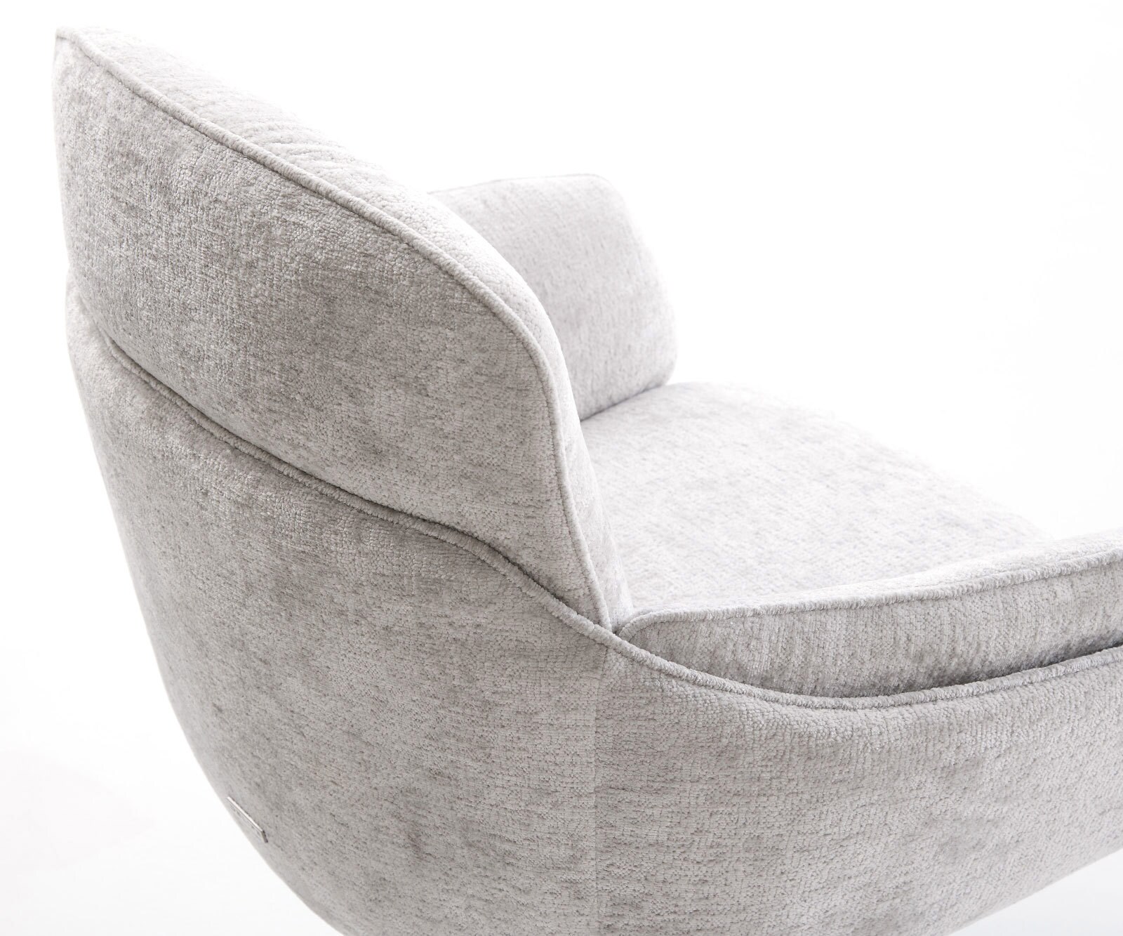 Chaise-de-salle-à-manger Luan-Flex avec accoudoirs chenille gris argenté 4 pieds coniques acier inoxydable brossé 3 Chaise-de-salle-à-manger Luan-Flex avec accoudoirs chenille gris argenté 4 pieds coniques acier inoxydable brossé 3