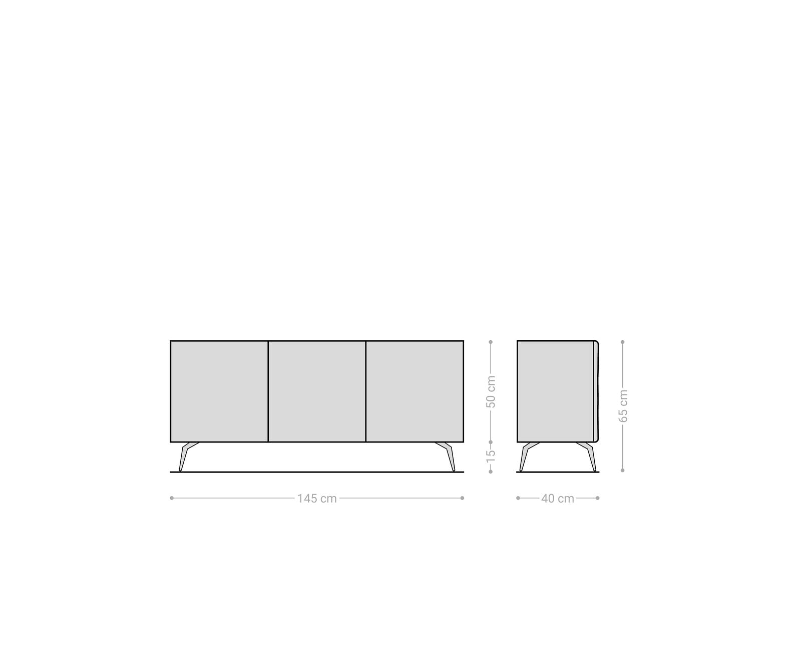 Buffet New Live-Edge 145 cm chêne naturel 3 portes pied équerre métal noir 4 Buffet New Live-Edge 145 cm chêne naturel 3 portes pied équerre métal noir 4