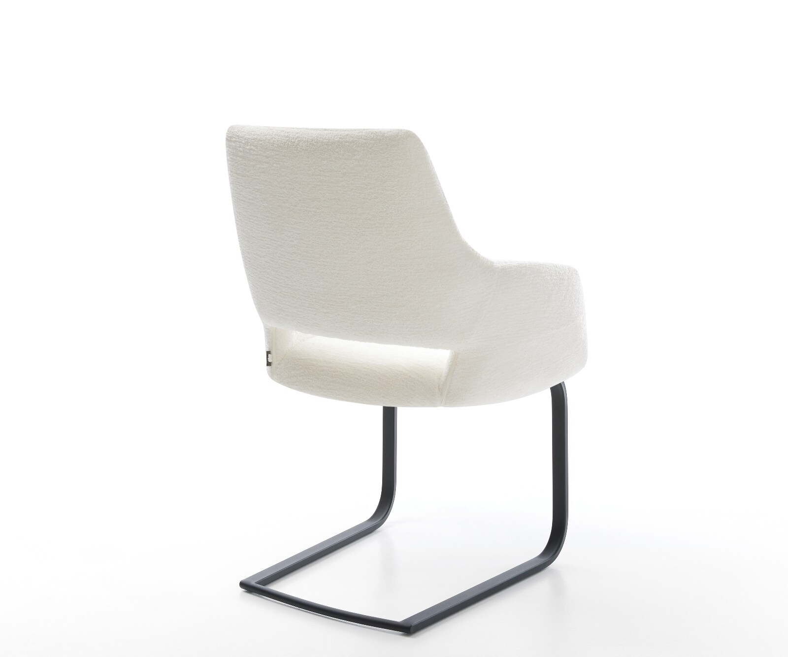 Cantilever Yago-Flex avec accoudoirs bouclé doux beige pied cantilever plat noir resorts ensachés 5