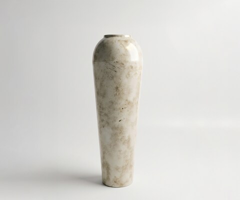 Vase Tavera l27 x P27 x H82 cm Métal Alabaster Gold Fait main