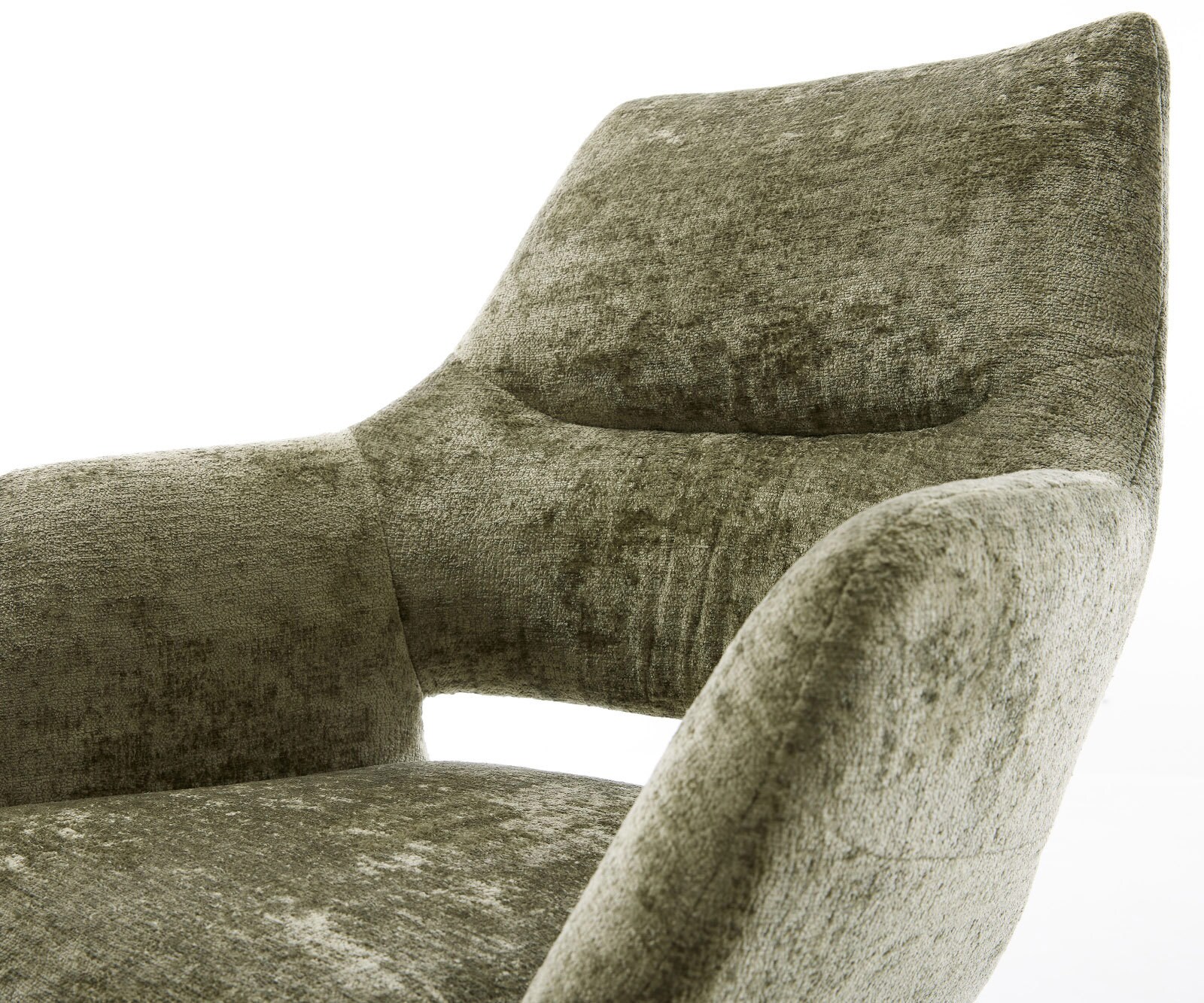 Chaise-de-salle-à-manger Yago-Flex avec accoudoirs chenille olive 4 pieds coniques noir ressorts ensachés 3 Chaise-de-salle-à-manger Yago-Flex avec accoudoirs chenille olive 4 pieds coniques noir ressorts ensachés 3