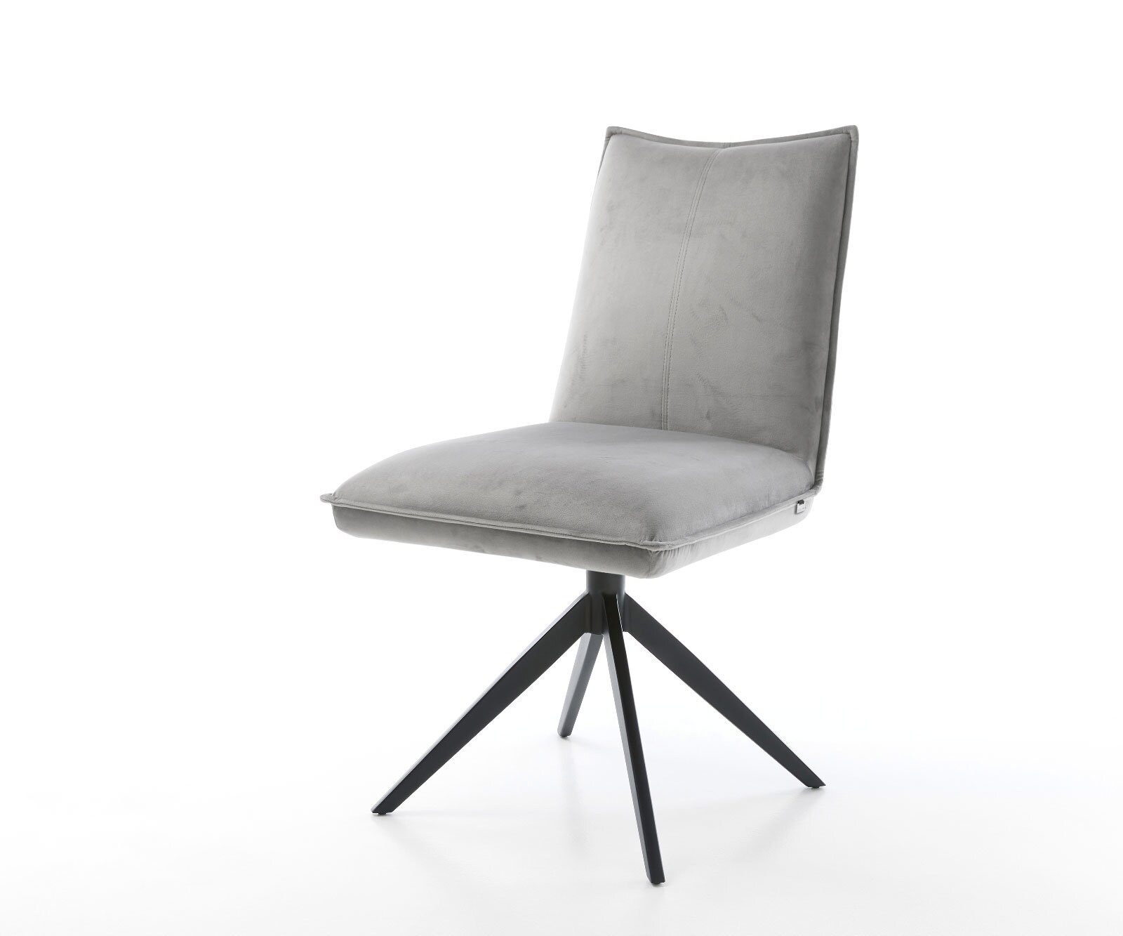 Chaise-pivotante Lelio-Flex velours gris pied croisé large noir pivotement sur 360° fonction bascule ressorts ensachés 1