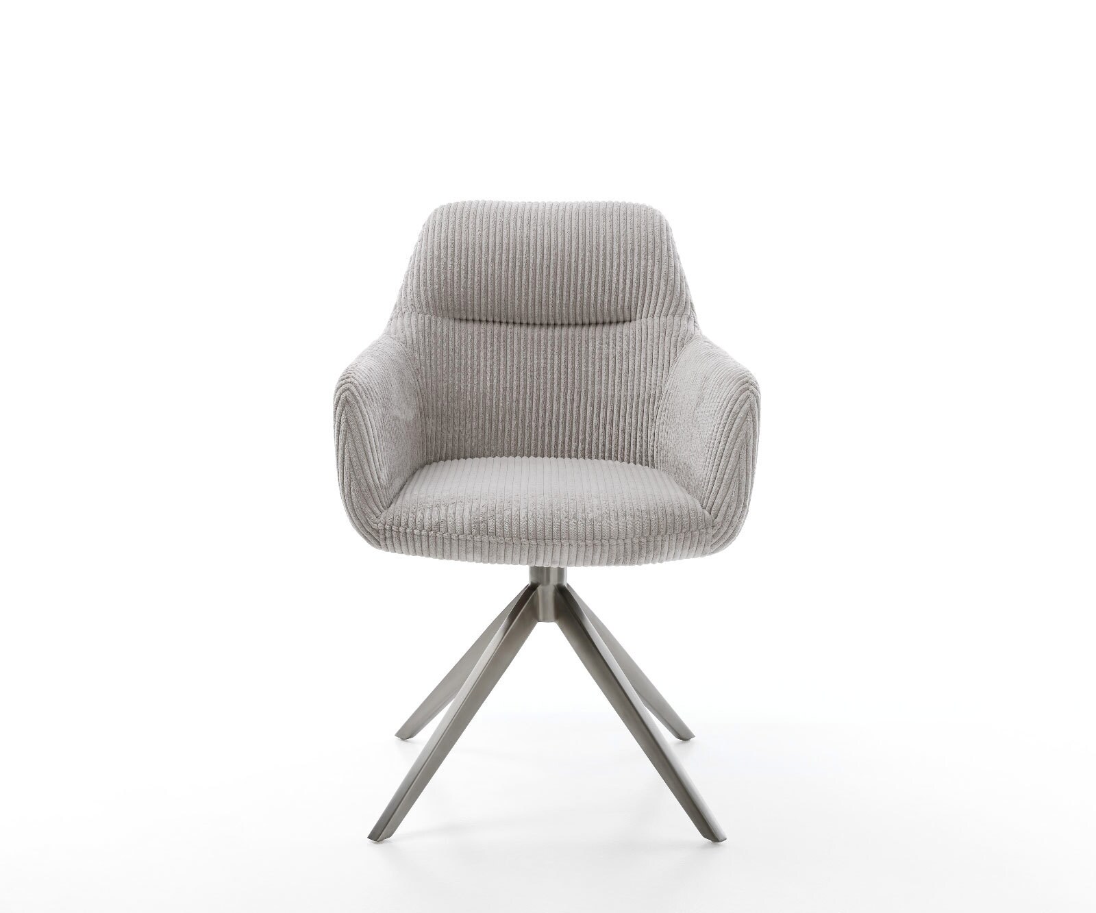 Chaise-pivotante Pejo-Flex côtelé gris argenté pied croisé large grafiete pivotement sur 360° fonction bascule ressorts ensachés 2