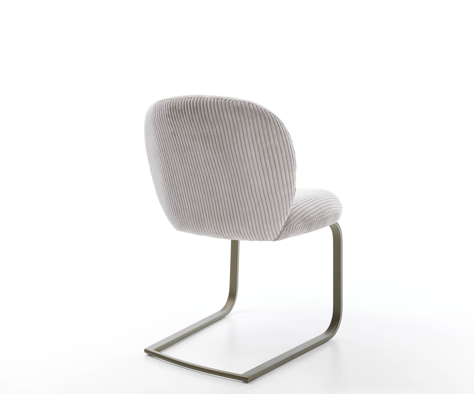 Cantilever Nube-Flex côtelé gris argenté pied cantilever plat aspect titane ressorts ensachés 5