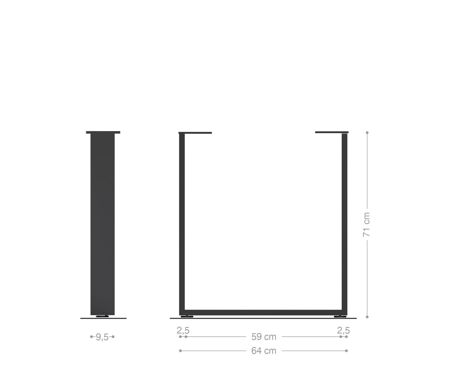 Cadre de table acier inoxydable mince (set de 2) 3 Cadre de table acier inoxydable mince (set de 2) 3