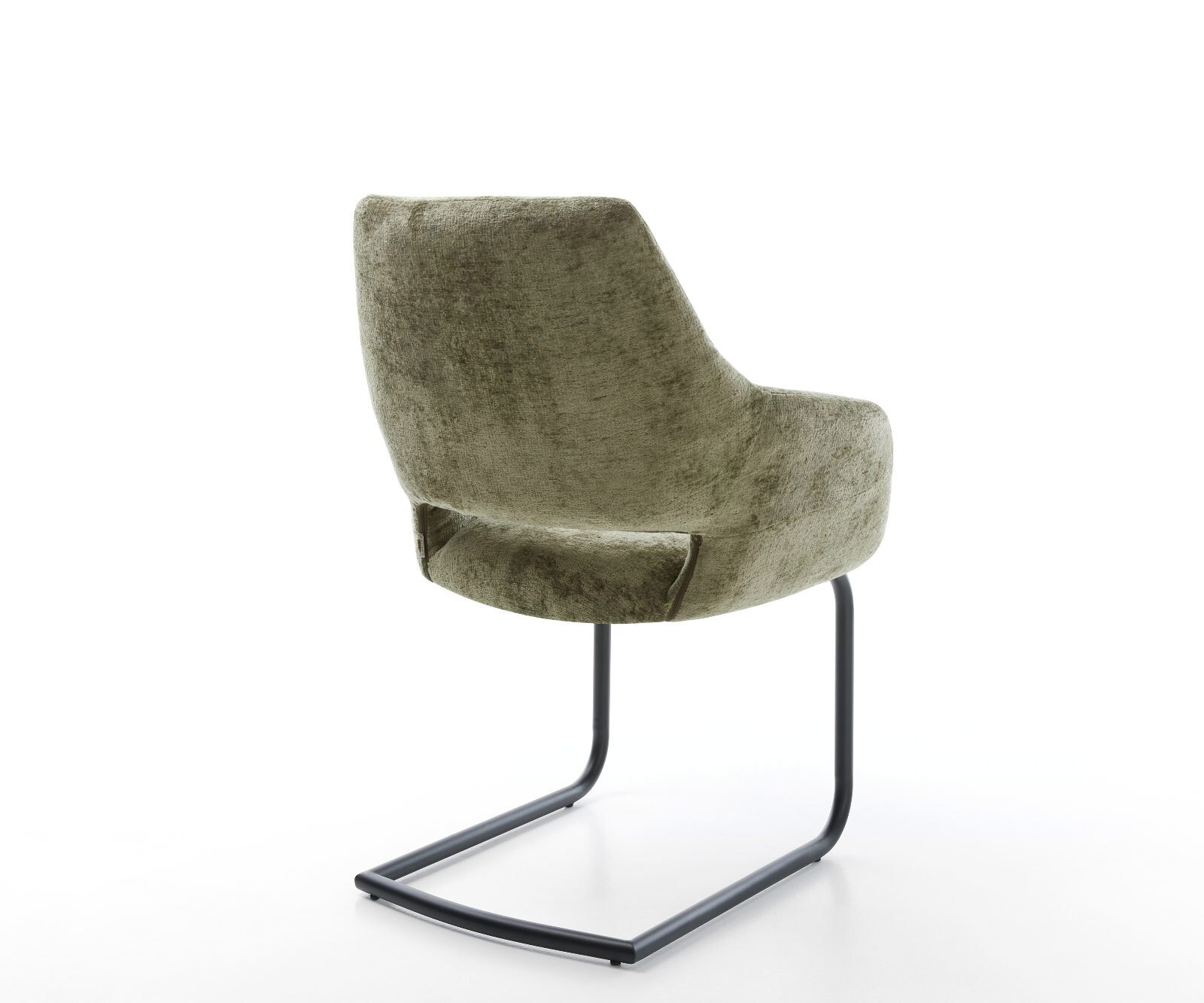 Cantilever Yago-Flex avec accoudoirs chenille olive pied cantilever rond noir ressorts ensachés 4 Cantilever Yago-Flex avec accoudoirs chenille olive pied cantilever rond noir ressorts ensachés 4