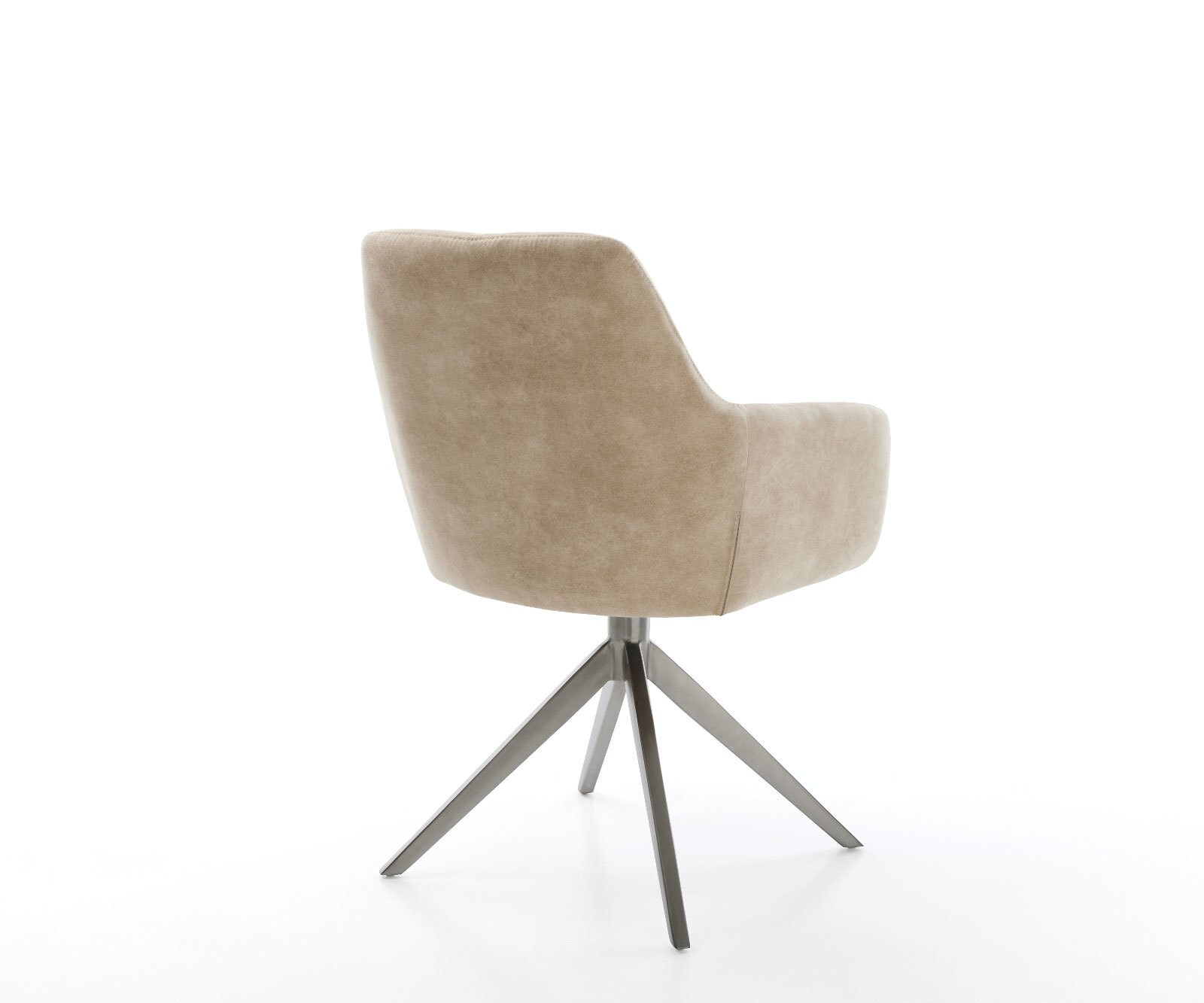 Chaise-pivotante Pejo-Flex microvelours beige vintage pied croisé large grafiete pivotement sur 360° fonction bascule ressorts ensachés 4