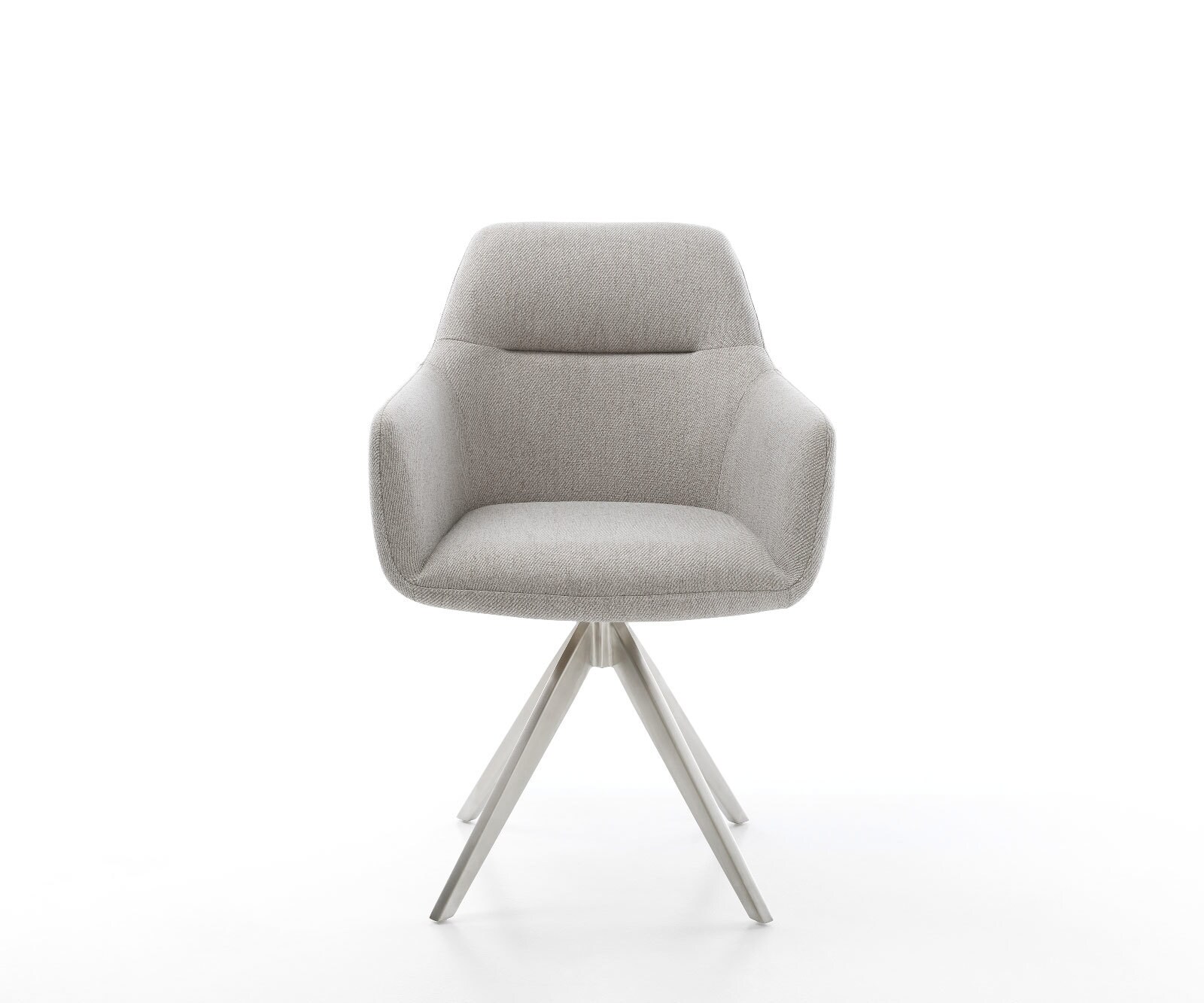 Chaise-de-salle-à-manger Pejo-Flex rayures gris clair pied croisé angulaire acier inoxydable brossé ressorts ensachés 1 Chaise-de-salle-à-manger Pejo-Flex rayures gris clair pied croisé angulaire acier inoxydable brossé ressorts ensachés 1