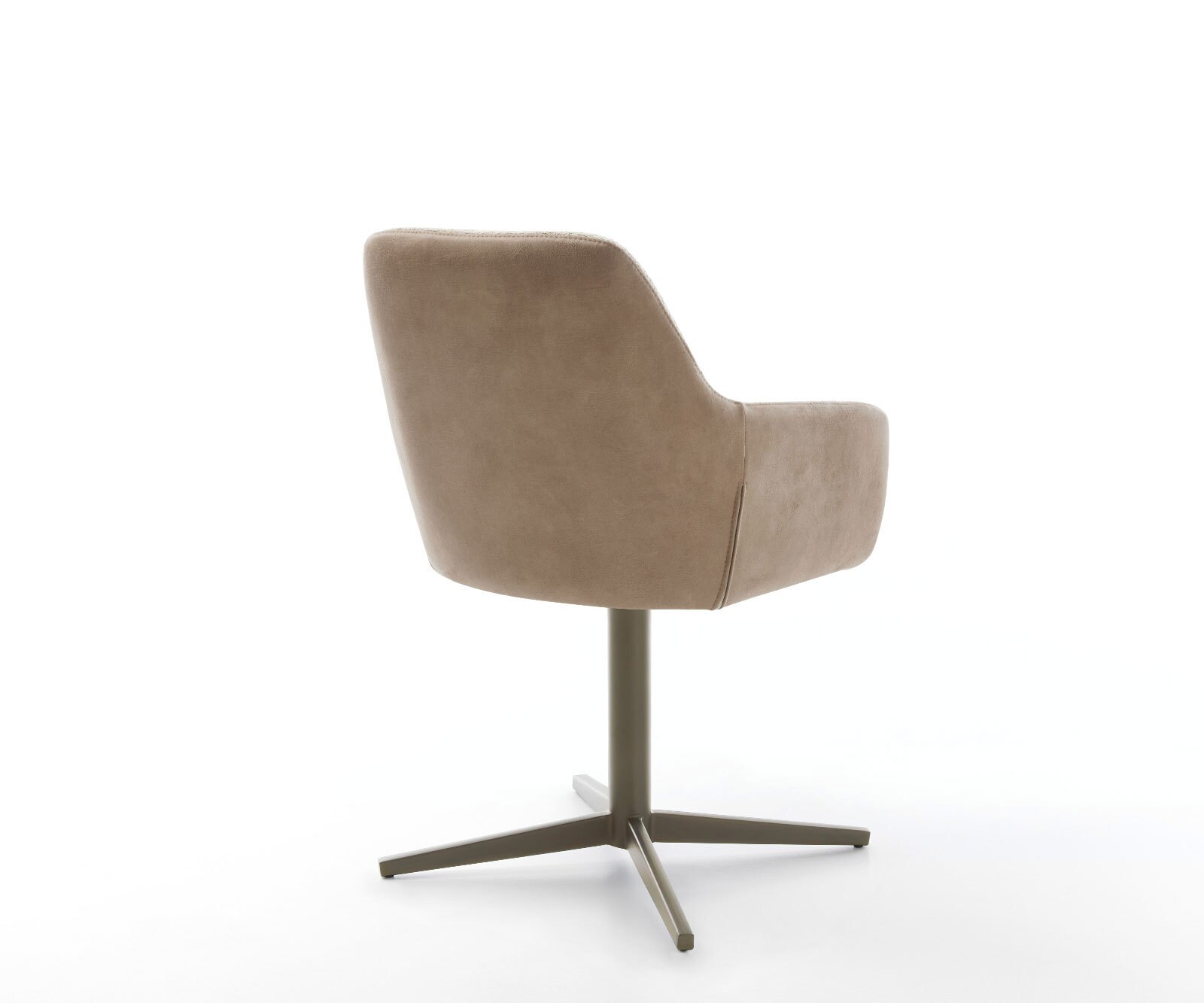 Chaise-pivotante Pejo-Flex tissu mixte couleur boue pied de chaise 4 branches aspect titane pivotement sur 360° ressorts ensachés 4