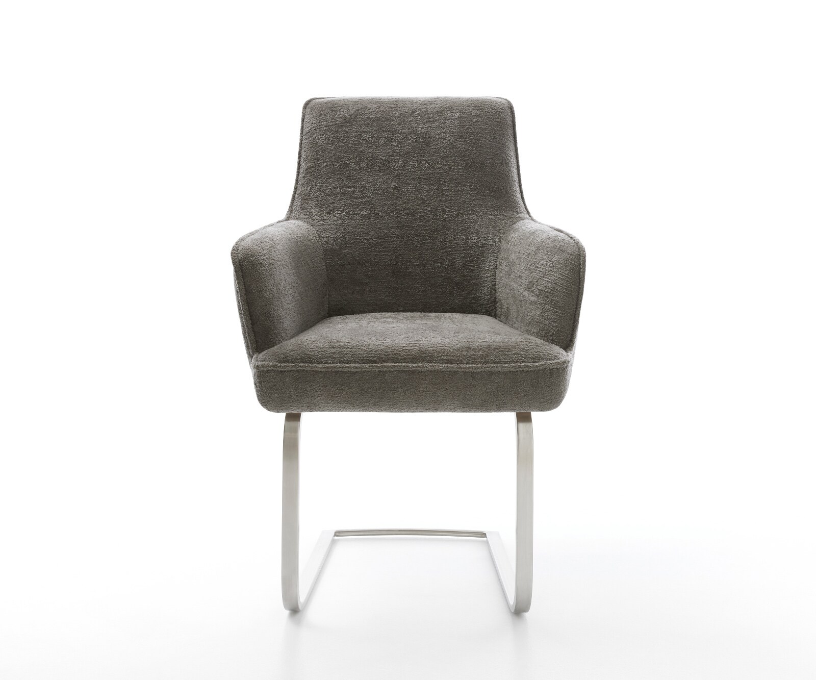 Cantilever Heira-Flex avec accoudoirs bouclé doux couleur boue pied cantilever plat acier inoxydable resorts ensachés 2