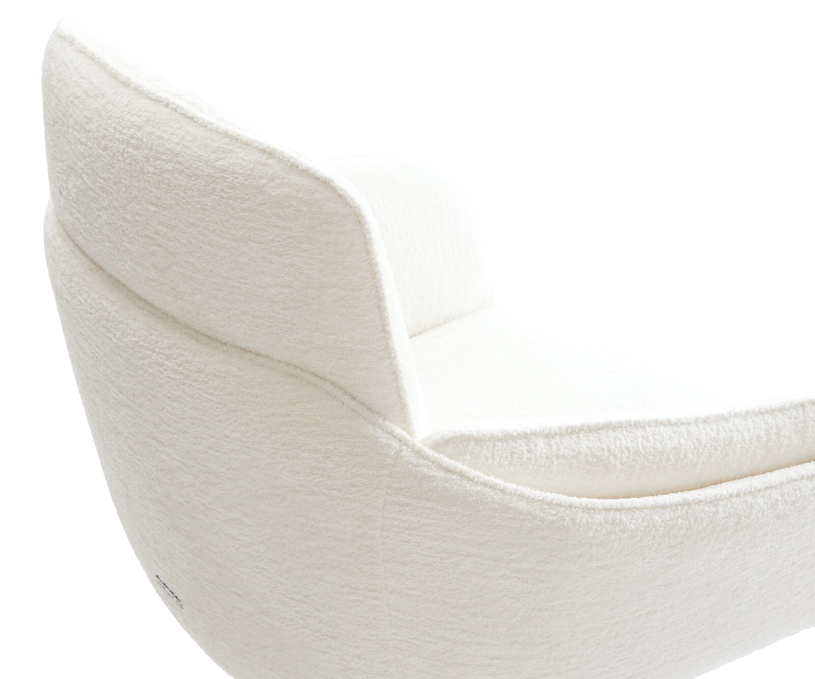 Chaise-de-salle-à-manger Luan-Flex avec accoudoirs bouclé doux beige pied croisé conique noir 3