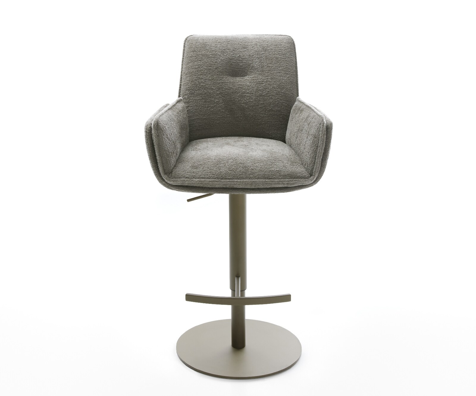 Chaise-de-bar Nela-Flex Bouclé doux Boue Pied pivotant réglable en hauteur couleur titane Couleur titane 1