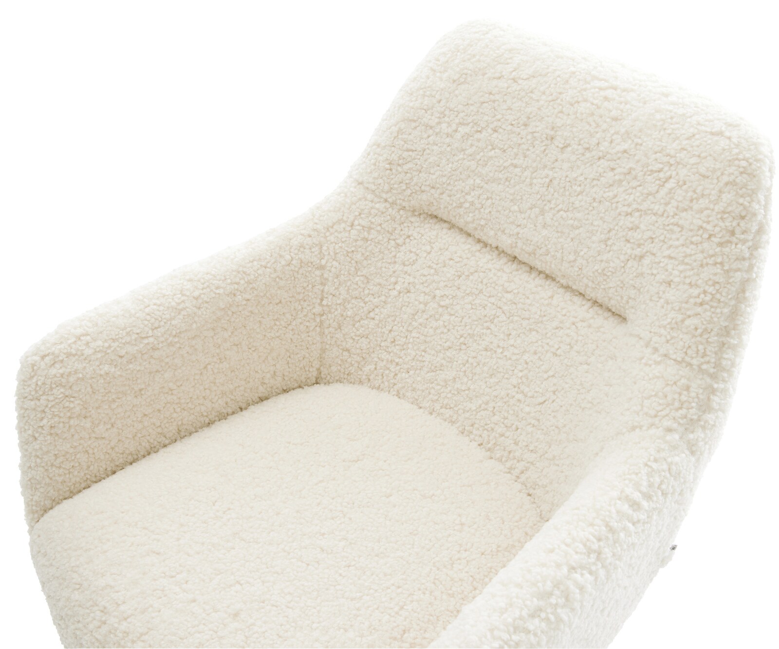 Chaise-de-salle-à-manger Pejo-Flex tissu teddy beige pied trapèze noir resorts ensachés 4