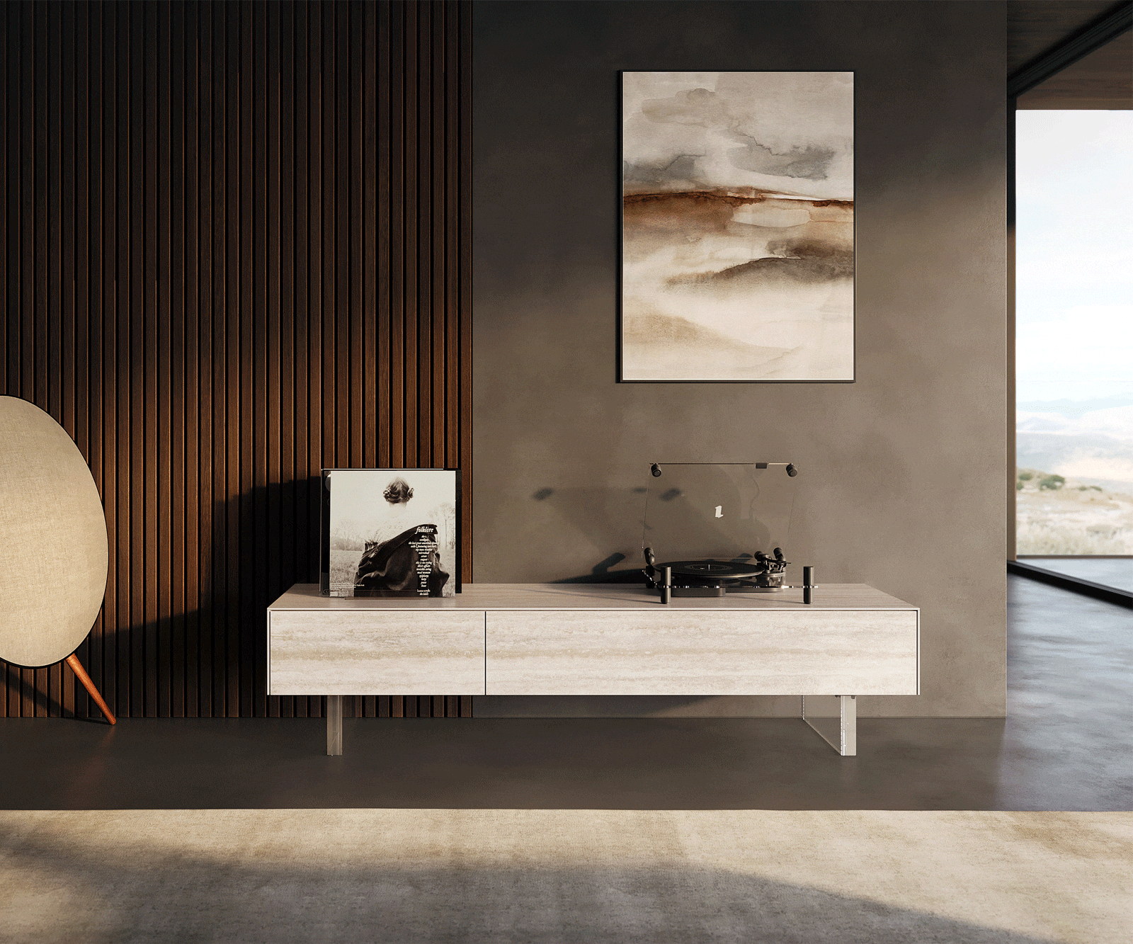 Meuble-TV Cuor 150 cm Céramique Laminam® Travertino Bianco Crème-blanc 1 Clapet 1 Tiroir Pied optique flottant Verre acrylique 2 Meuble-TV Cuor 150 cm Céramique Laminam® Travertino Bianco Crème-blanc 1 Clapet 1 Tiroir Pied optique flottant Verre acrylique 2