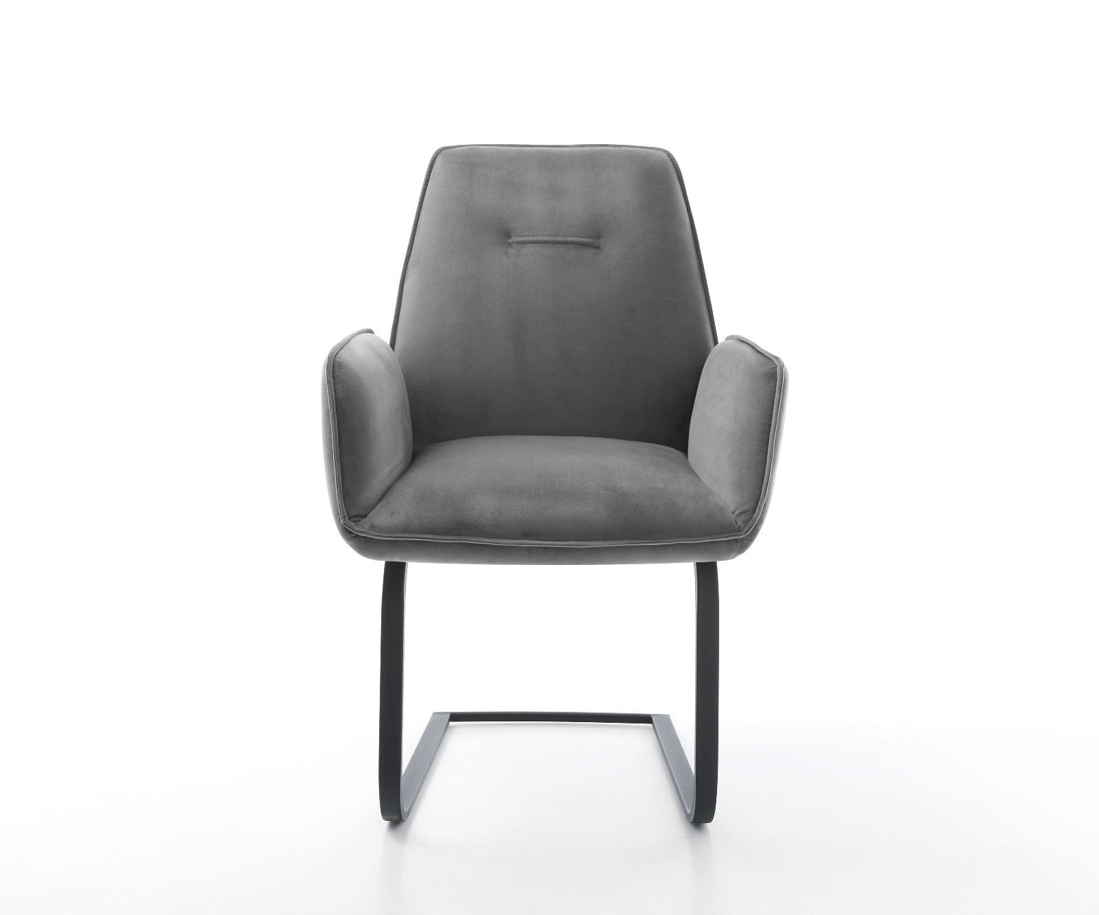 Cantilever Zoa-Flex velours gris pied cantilever plat noir ressorts ensachés 1 Cantilever Zoa-Flex velours gris pied cantilever plat noir ressorts ensachés 1