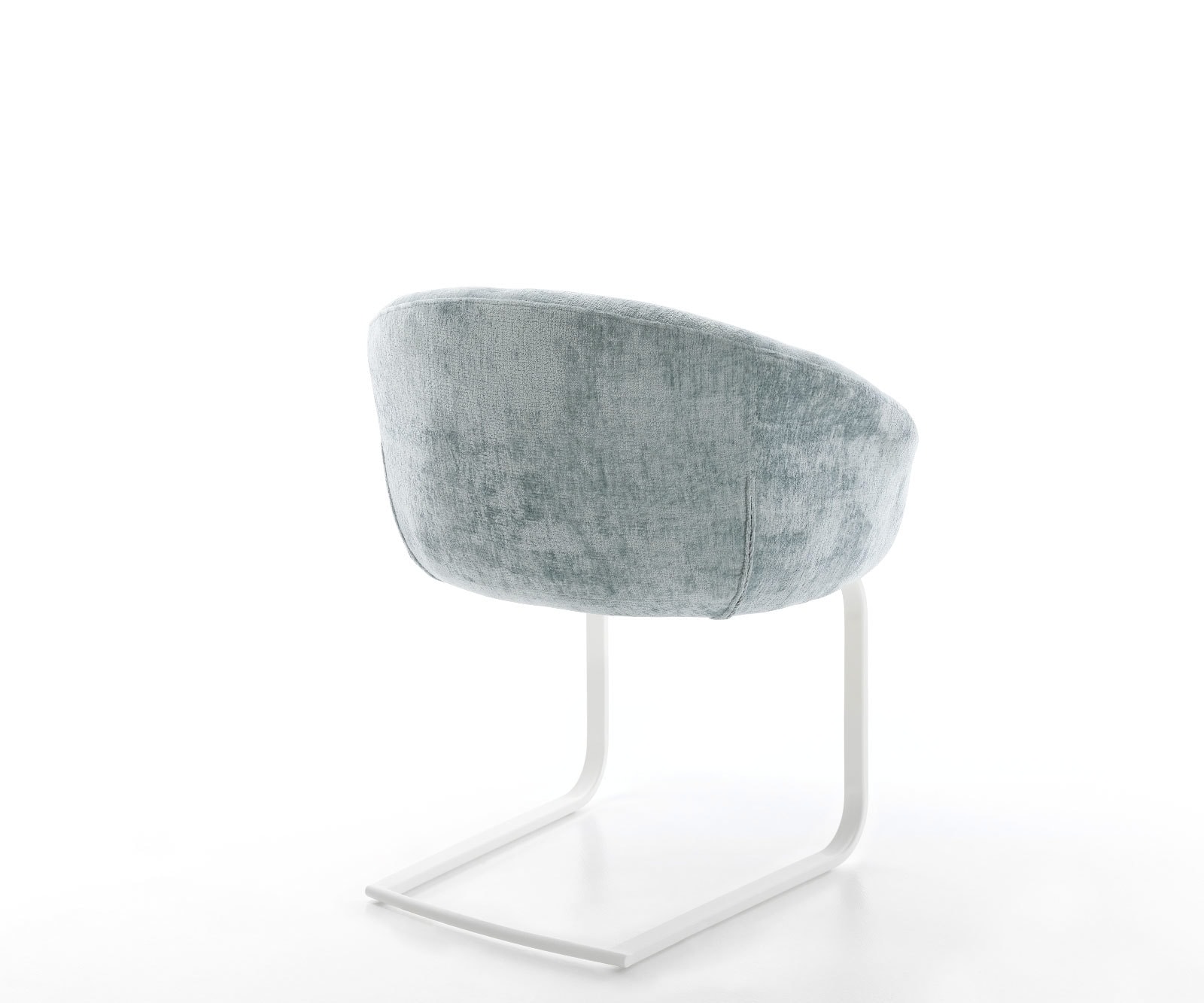 Cantilever Vinka-Flex avec accoudoirs chenille bleu pastel pied cantilever plat blanc ressorts ensachés 4 Cantilever Vinka-Flex avec accoudoirs chenille bleu pastel pied cantilever plat blanc ressorts ensachés 4