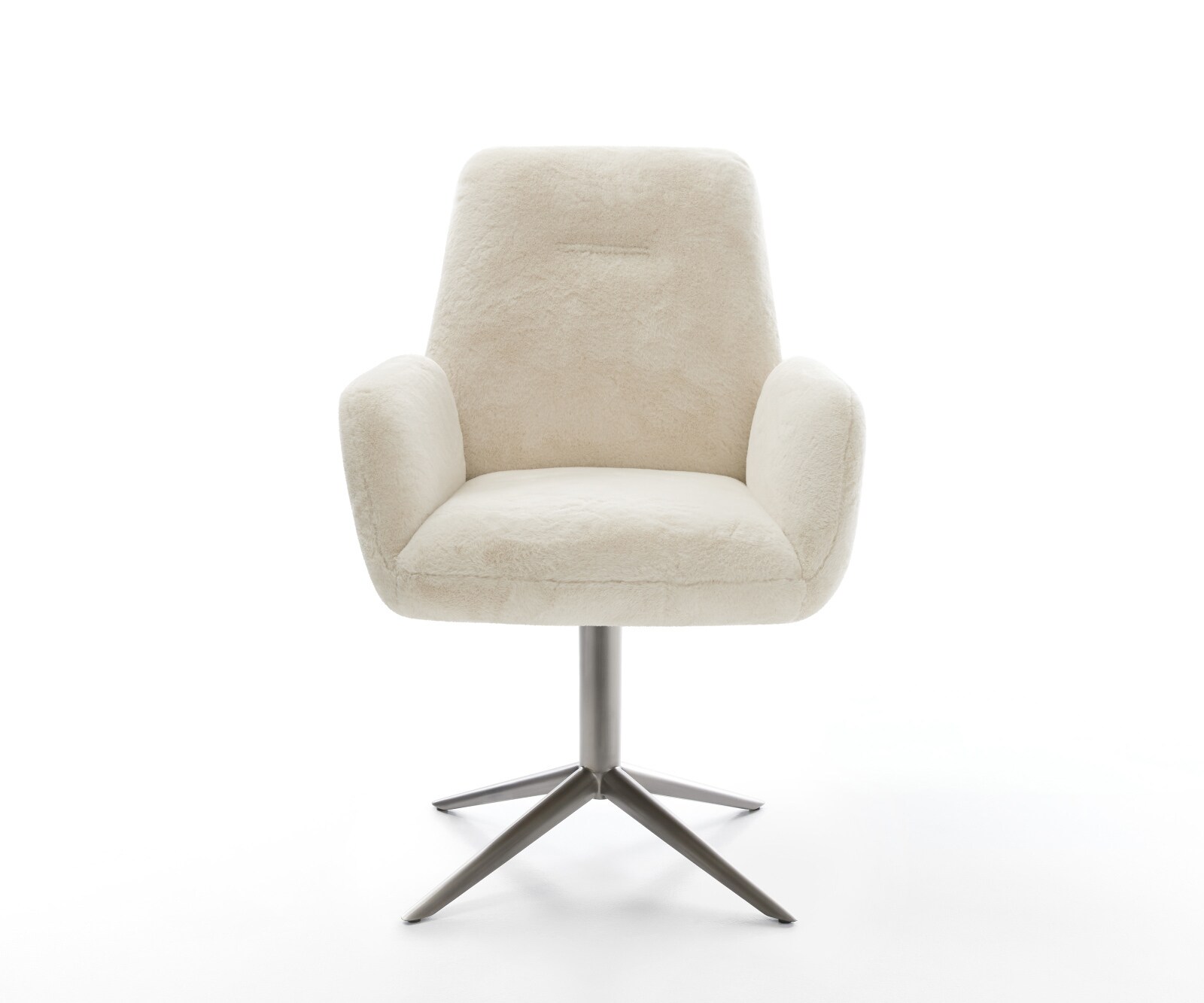 Chaise-pivotante Zoa-Flex peluche crème-blanc pied de chaise 4 branches grafiete pivotement sur 360° fonction bascule resorts ensachés 2