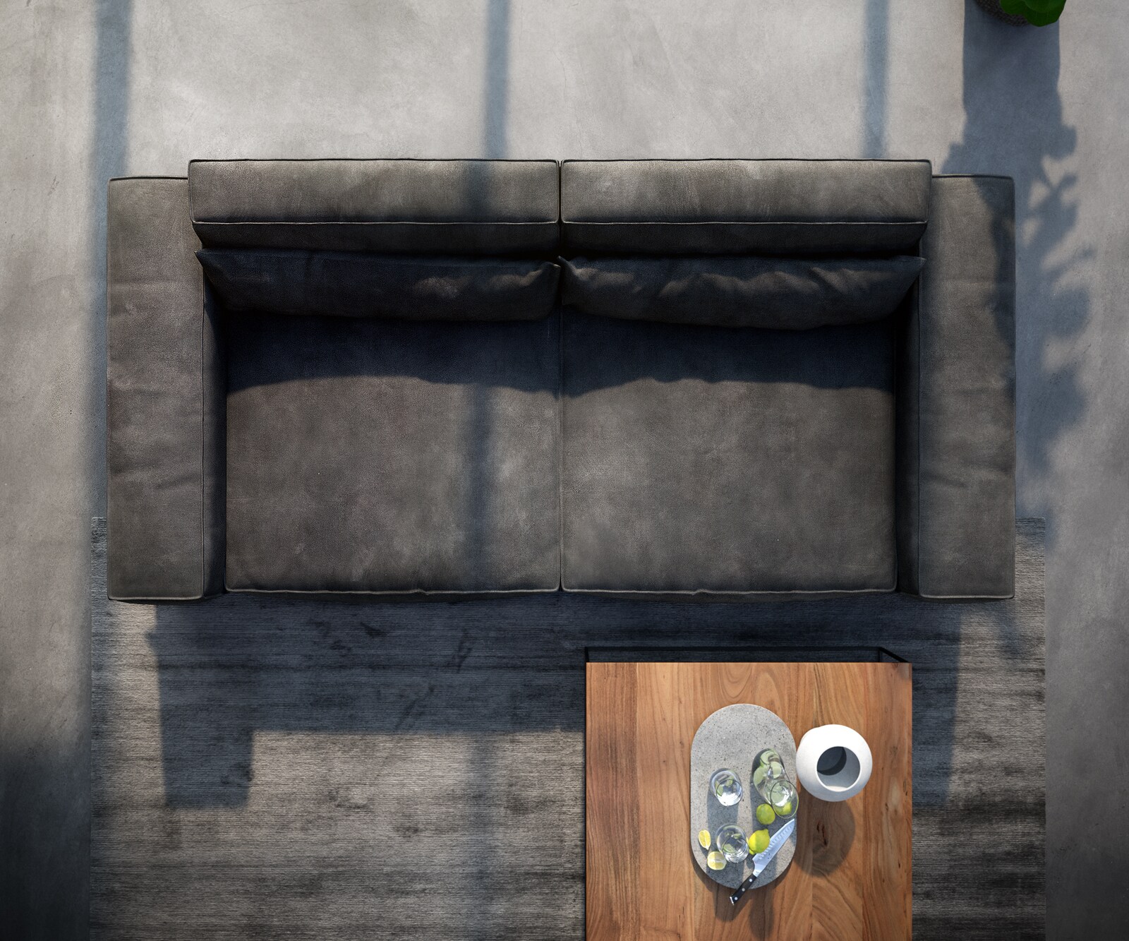 Grand Canapé Sirpio XL 270x130 cm Cuir synthétique Vintage Anthracite 3
