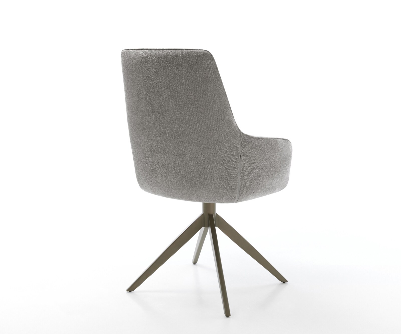 Chaise-pivotante Zelia-Flex avec accoudoirs tissu structuré doux gris pied croisé large aspect titane pivotement sur 360° fonction bascule resorts ensachés 5