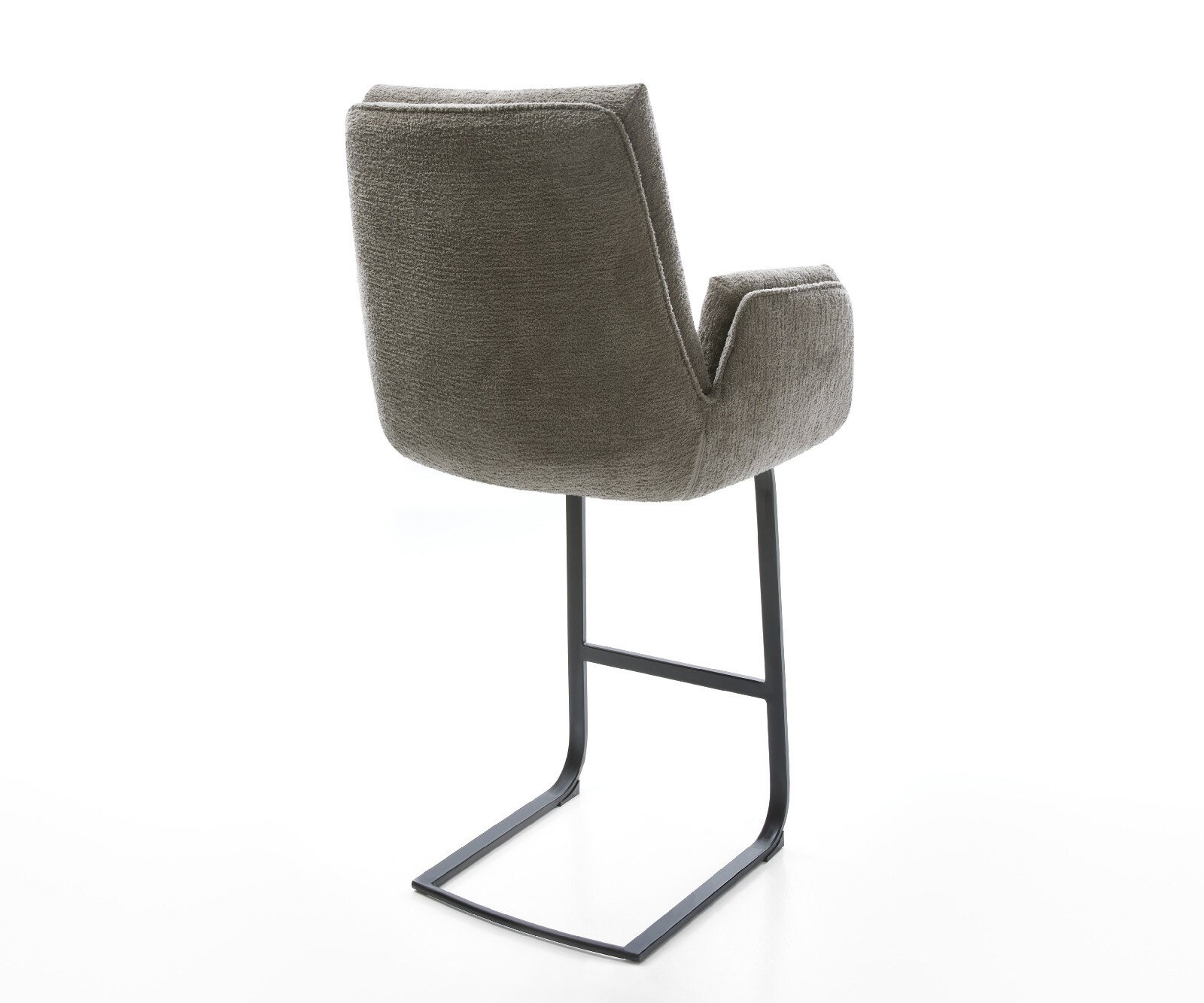 Chaise-de-bar Clea-Flex Bouclé doux Boue Pied cantilever plat noir Noir 5
