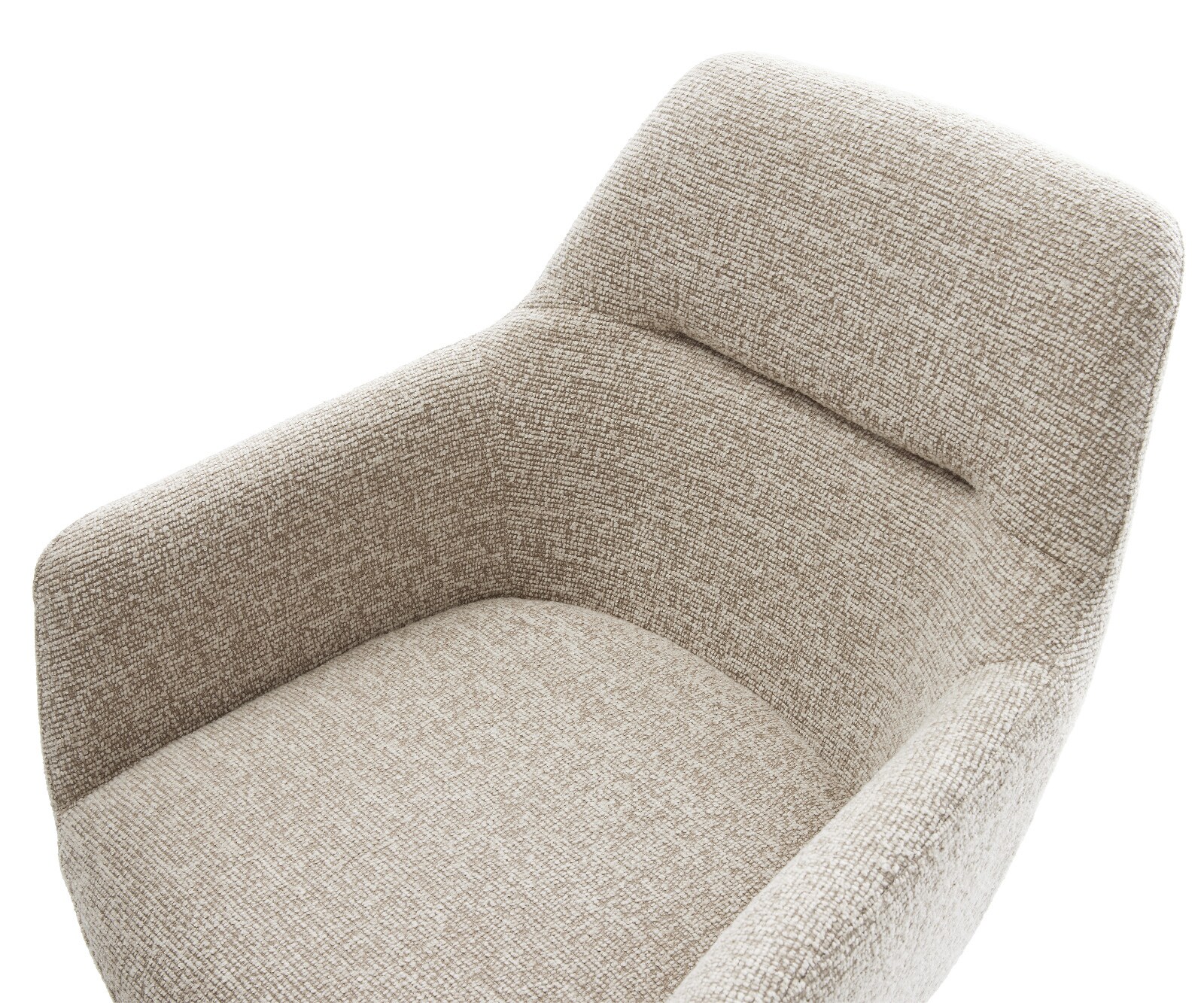 Chaise-de-salle-à-manger Pejo-Flex tissu tissé doux beige pied croisé conique noir resorts ensachés 4