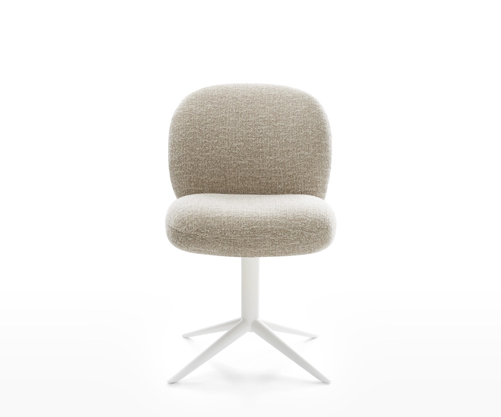 Chaise-pivotante Nube-Flex tissu tissé doux beige pied de chaise 4 branches blanc pivotement sur 360° fonction bascule resorts ensachés 2