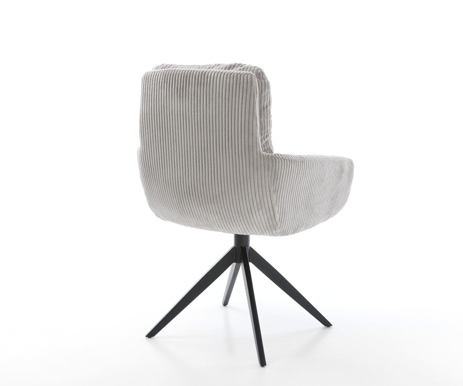 Chaise-pivotante Abelia-Flex côtelé gris argenté pied croisé large noir pivotement sur 360° fonction bascule 4 Chaise-pivotante Abelia-Flex côtelé gris argenté pied croisé large noir pivotement sur 360° fonction bascule 4