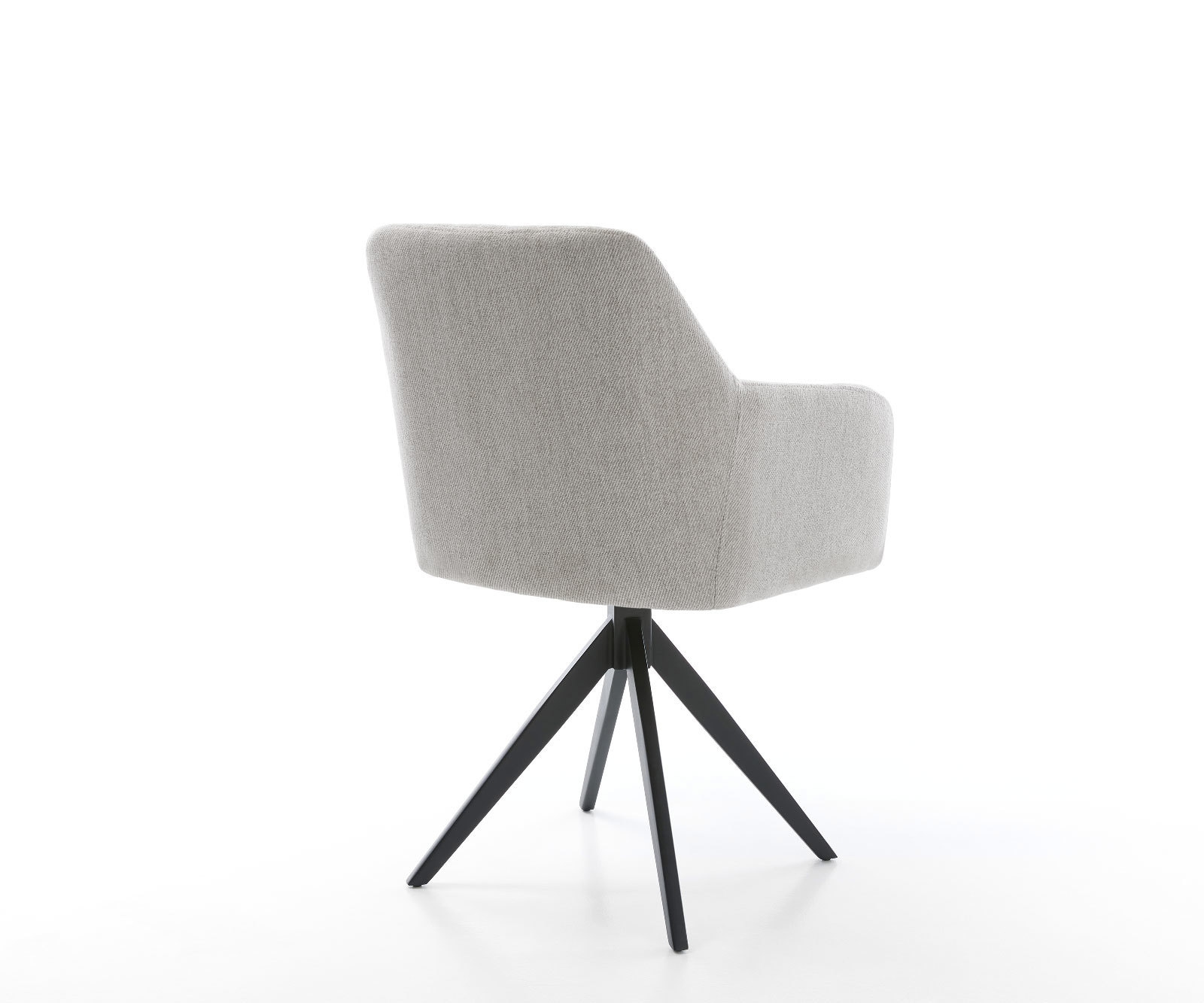 Chaise-de-salle-à-manger Greg-Flex rayures gris clair pied croisé angulaire noir ressorts ensachés 4 Chaise-de-salle-à-manger Greg-Flex rayures gris clair pied croisé angulaire noir ressorts ensachés 4