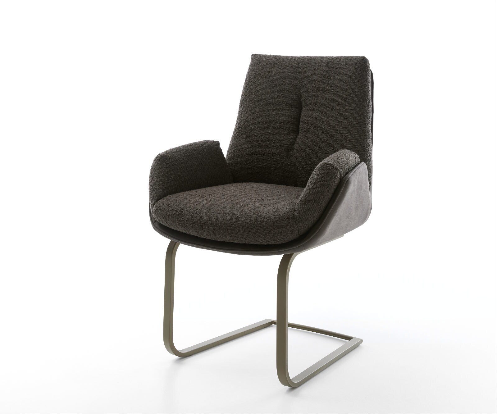 Cantilever Clea-Flex tissu mixte noir pied cantilever plat aspect titane