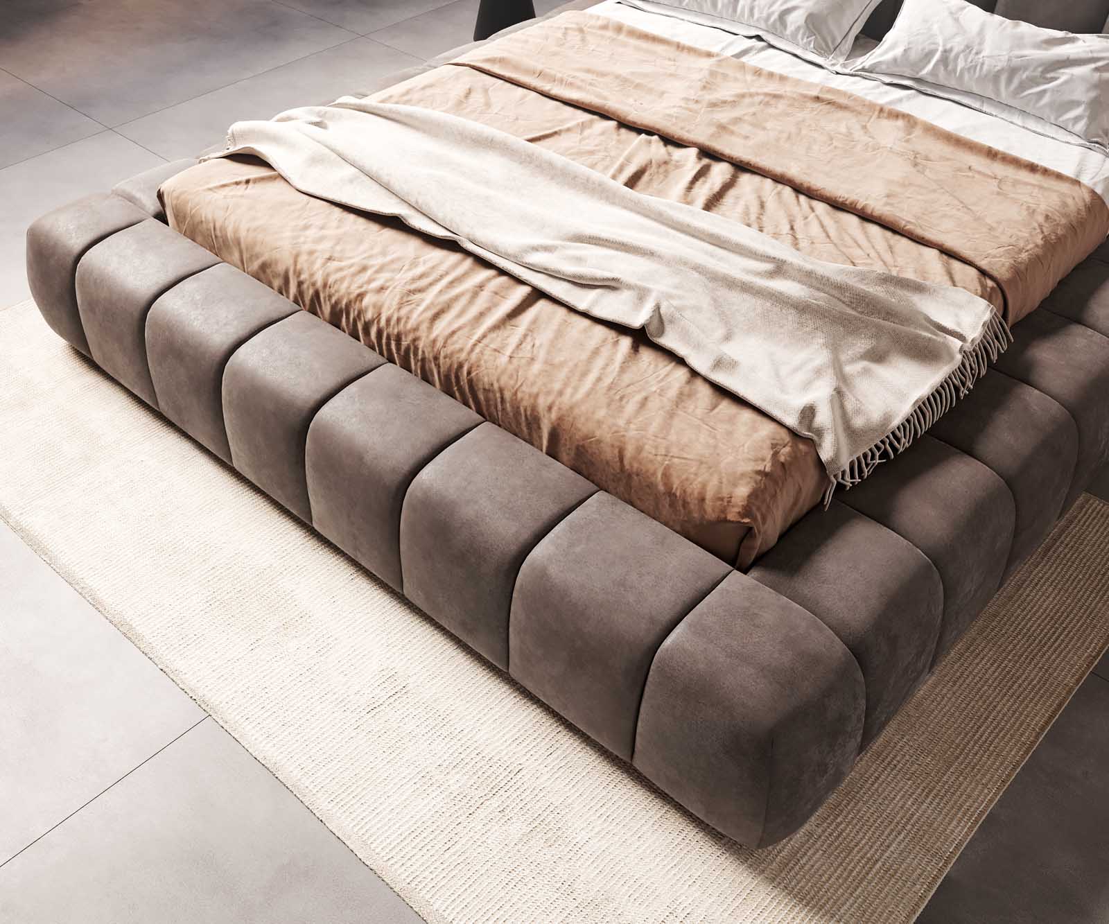 Sommier-rembourré Cutio 180x200 cm microfibre taupe vintage 5