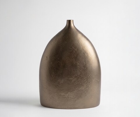 Vase Ogiva l39 x P18 x H51 cm Aluminium Aurum Satin Moulé