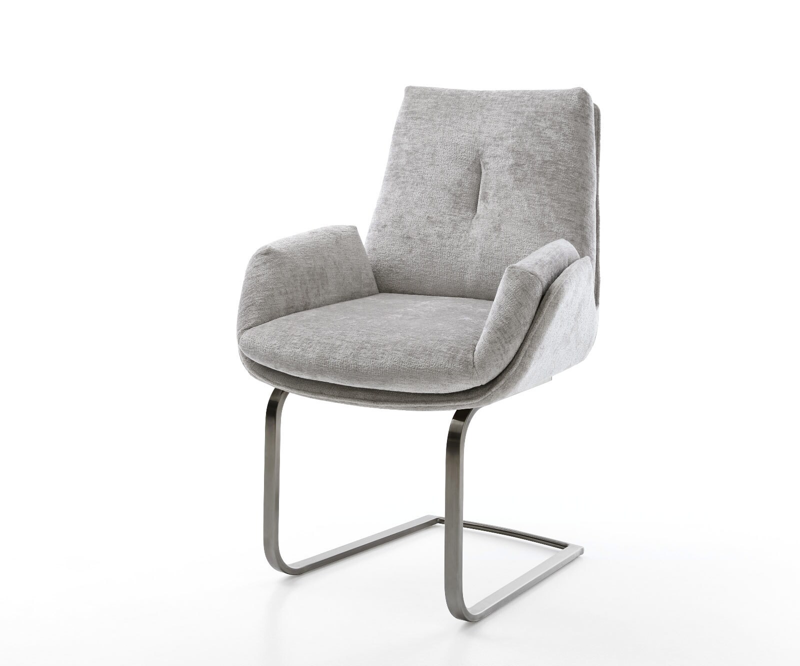 Cantilever Clea-Flex chenille gris argenté pied cantilever plat grafiete 1