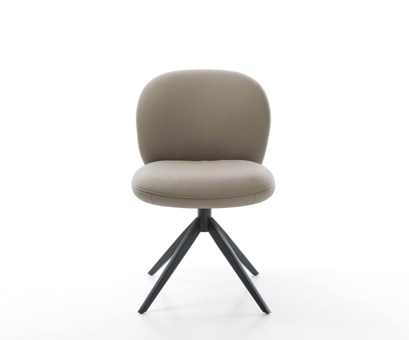 Chaise-pivotante Nube-Flex cuir de vache couleur boue pied croisé large noir pivotement sur 360° fonction bascule ressorts ensachés 1