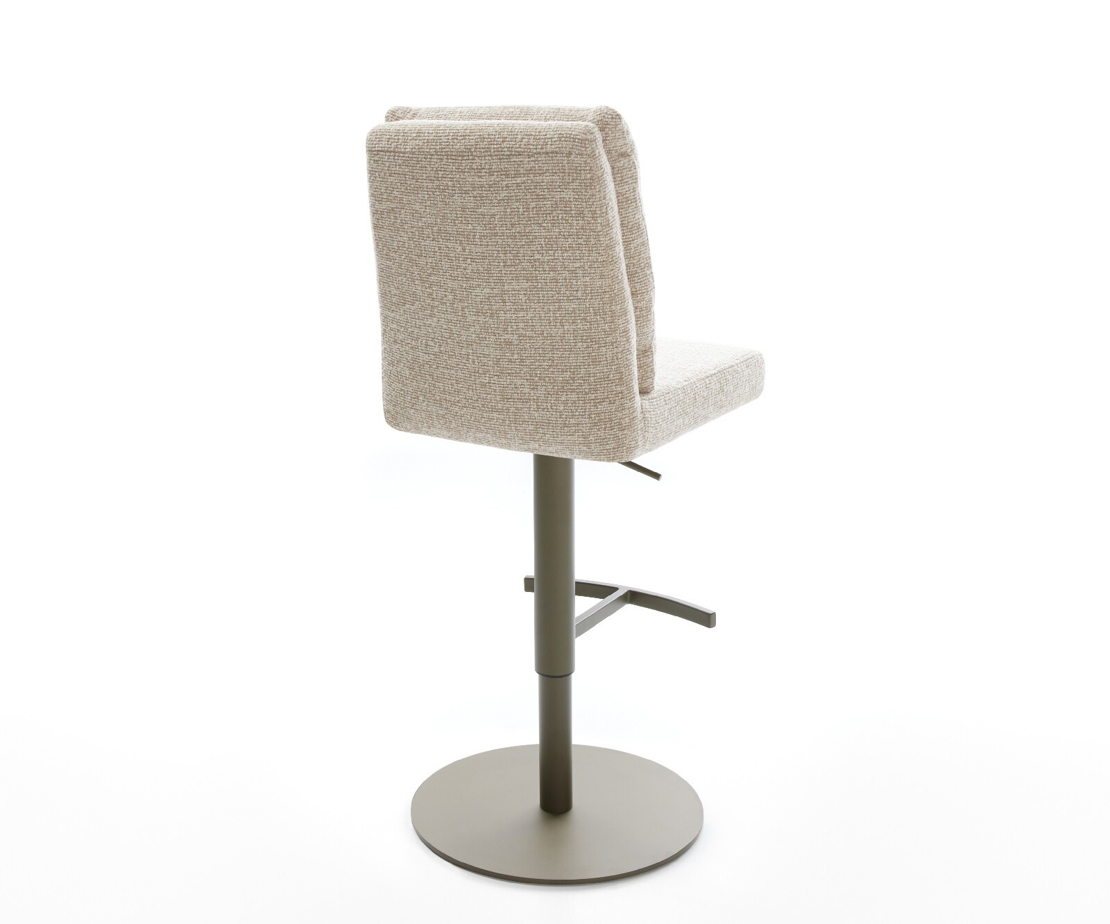 Chaise-de-bar Pela-Flex Tissu tissé doux Beige Pied pivotant réglable en hauteur couleur titane Couleur titane 5