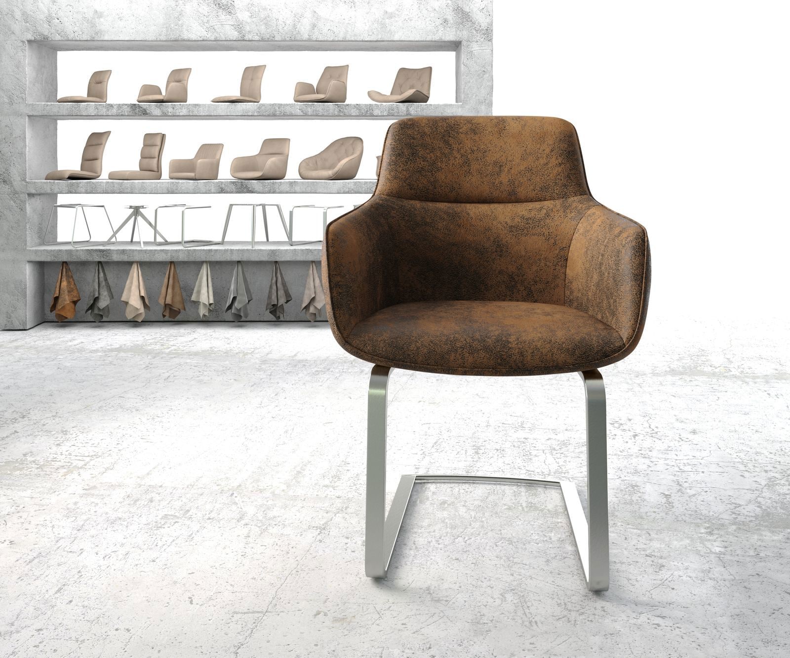 Cantilever Pejo-Flex brun antique cantilever plat acier inoxydable 2