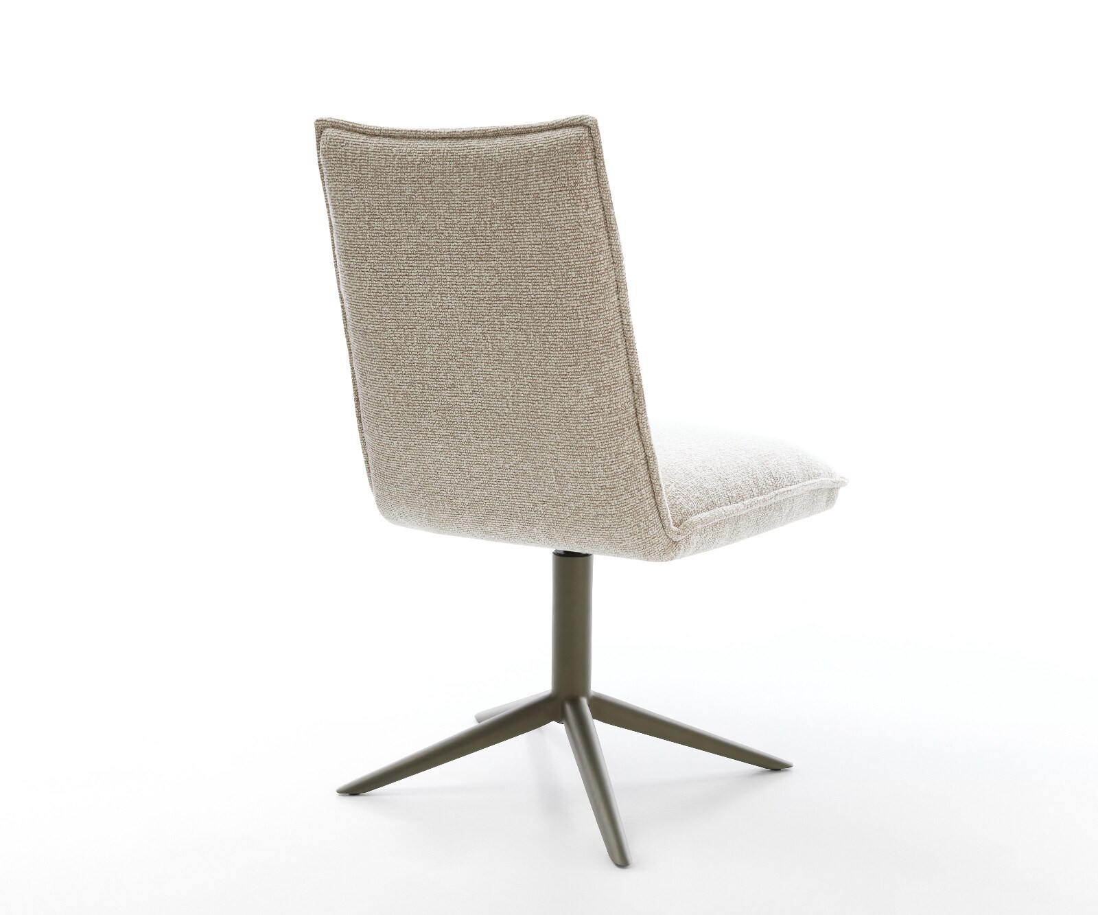 Chaise-pivotante Lelio-Flex tissu tissé doux beige pied de chaise 4 branches aspect titane pivotement sur 360° fonction bascule resorts ensachés 5