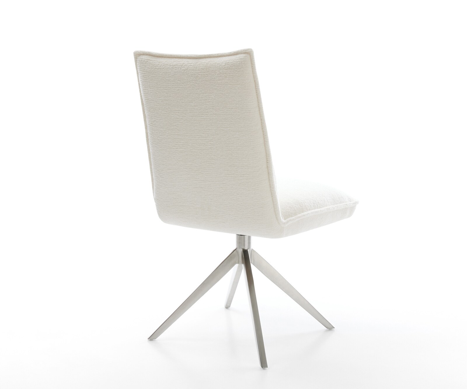 Chaise-pivotante Lelio-Flex bouclé doux beige pied croisé large acier inoxydable pivotement sur 360° fonction bascule resorts ensachés 5