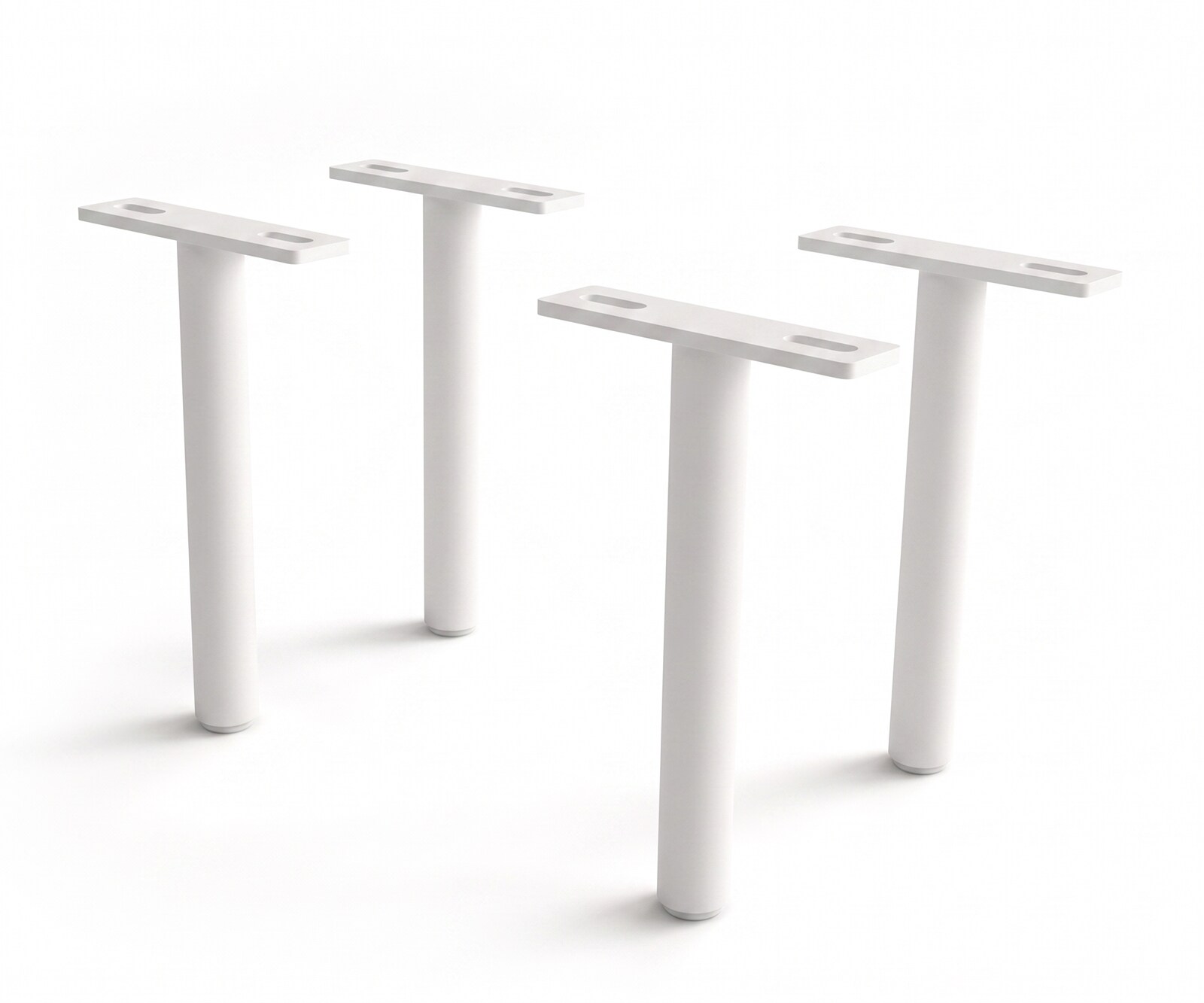 Pied rond en métal blanc 20 cm (lot de 4)