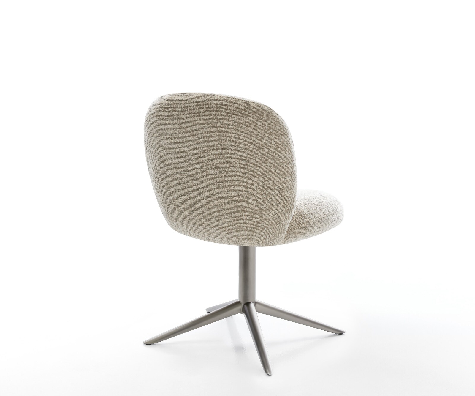 Chaise-pivotante Nube-Flex tissu tissé doux beige pied de chaise 4 branches grafiete pivotement sur 360° fonction bascule resorts ensachés 5