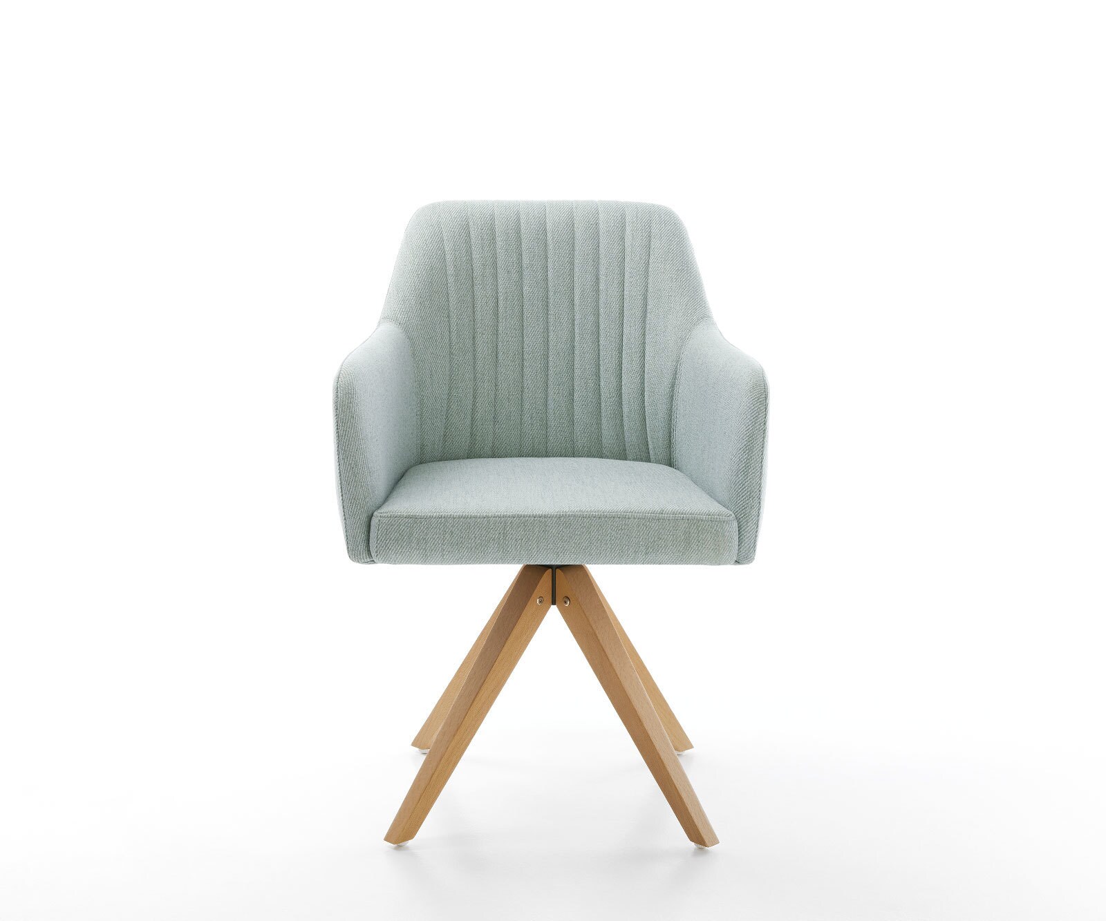 Chaise-de-salle-à-manger Greg-Flex rayures Vert menthe pied en bois angulaire naturel 1