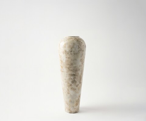 Vase Tavera l24 x P24 x H70 cm Métal Alabaster Gold Fait main